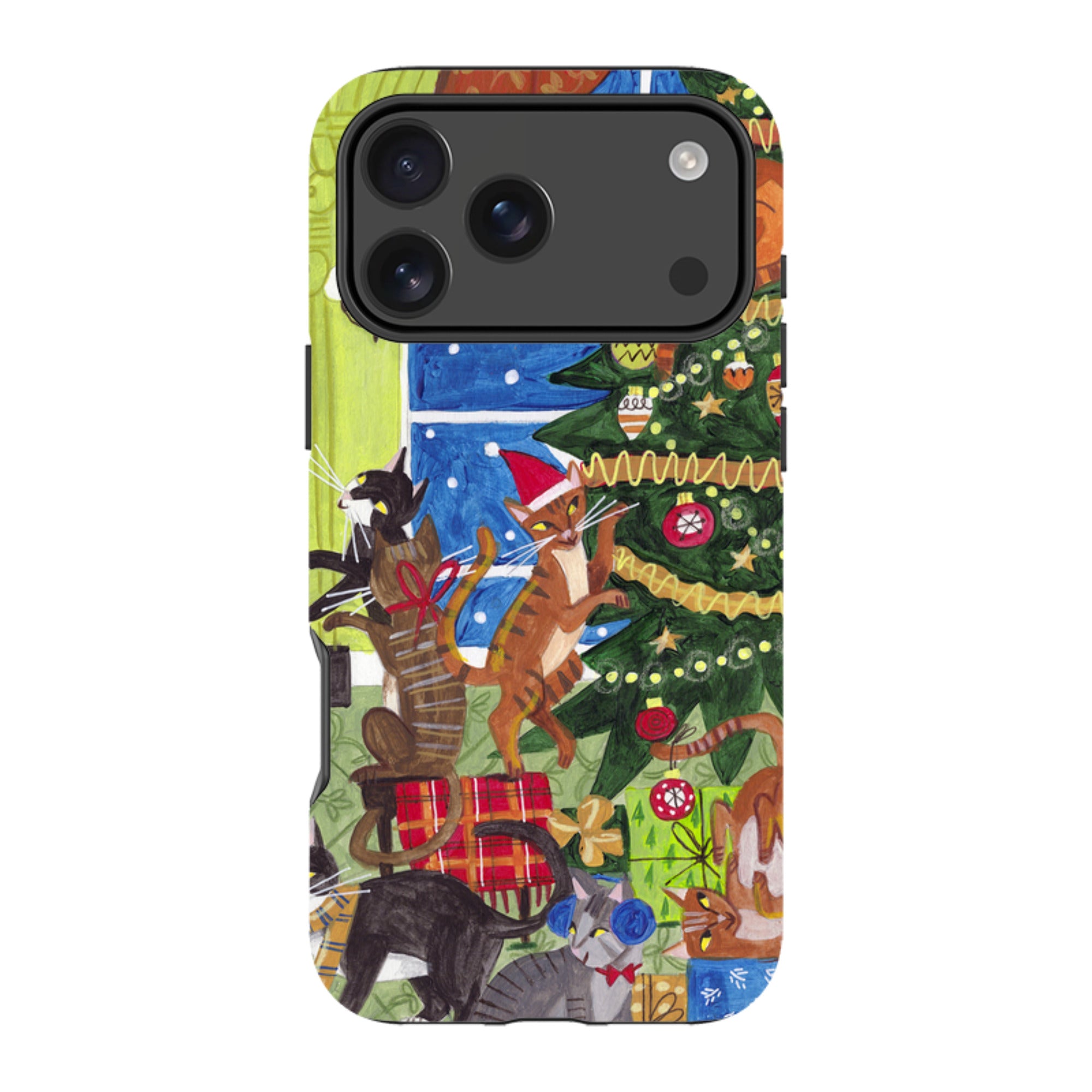 iPhone MagSafe Tough Case - Christmas Cats By Caroline Bonne Muller