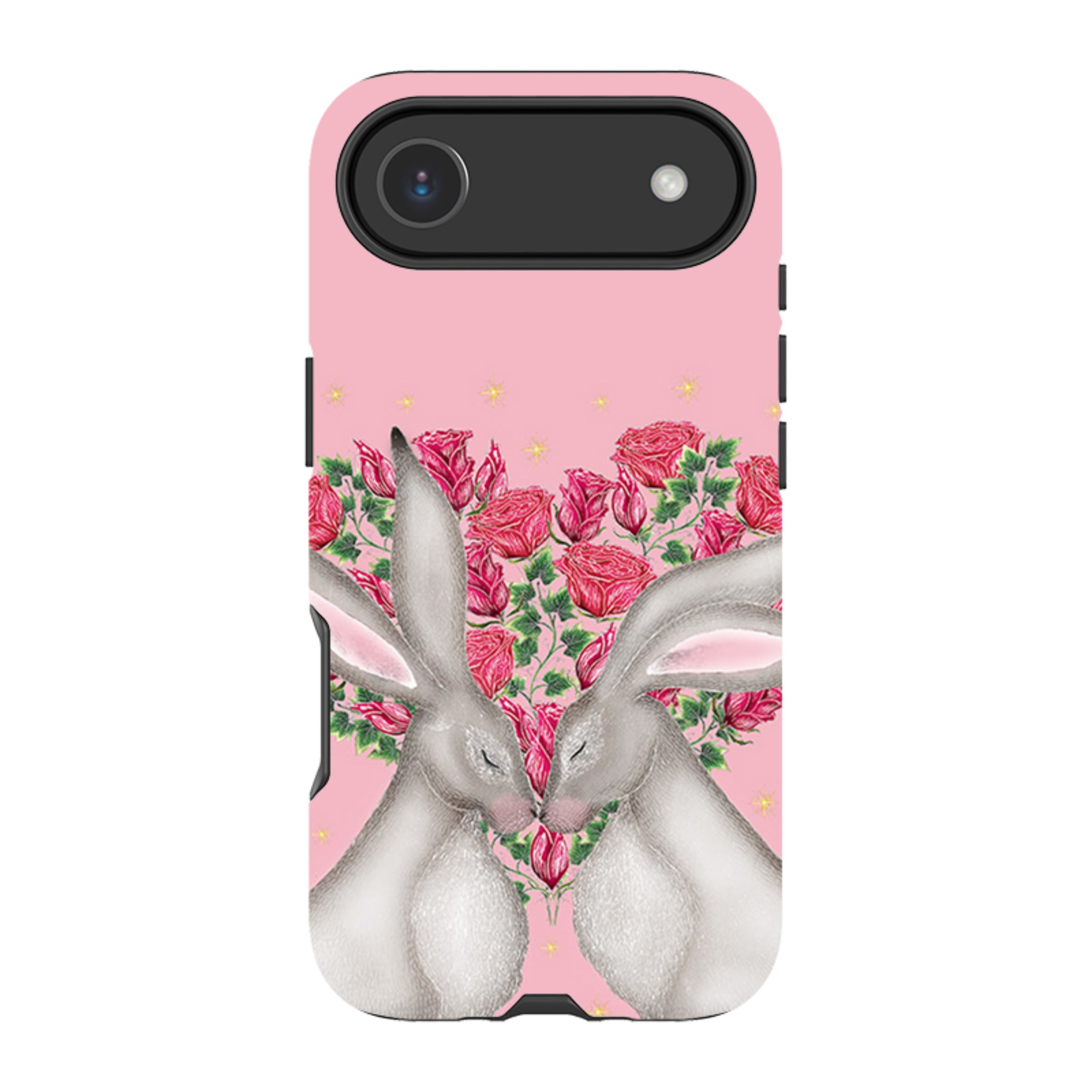 iPhone Tough Case - White Hares Rose Heart By Catherine Rowe