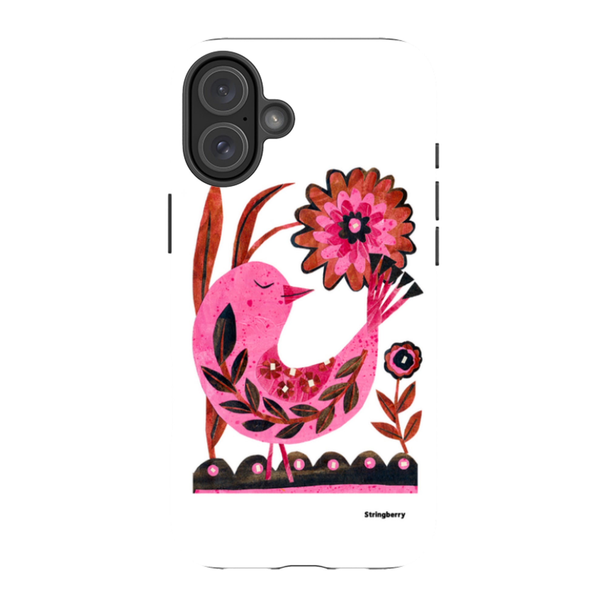 iPhone Tough Case - Folk Floral Bird By Tracey English