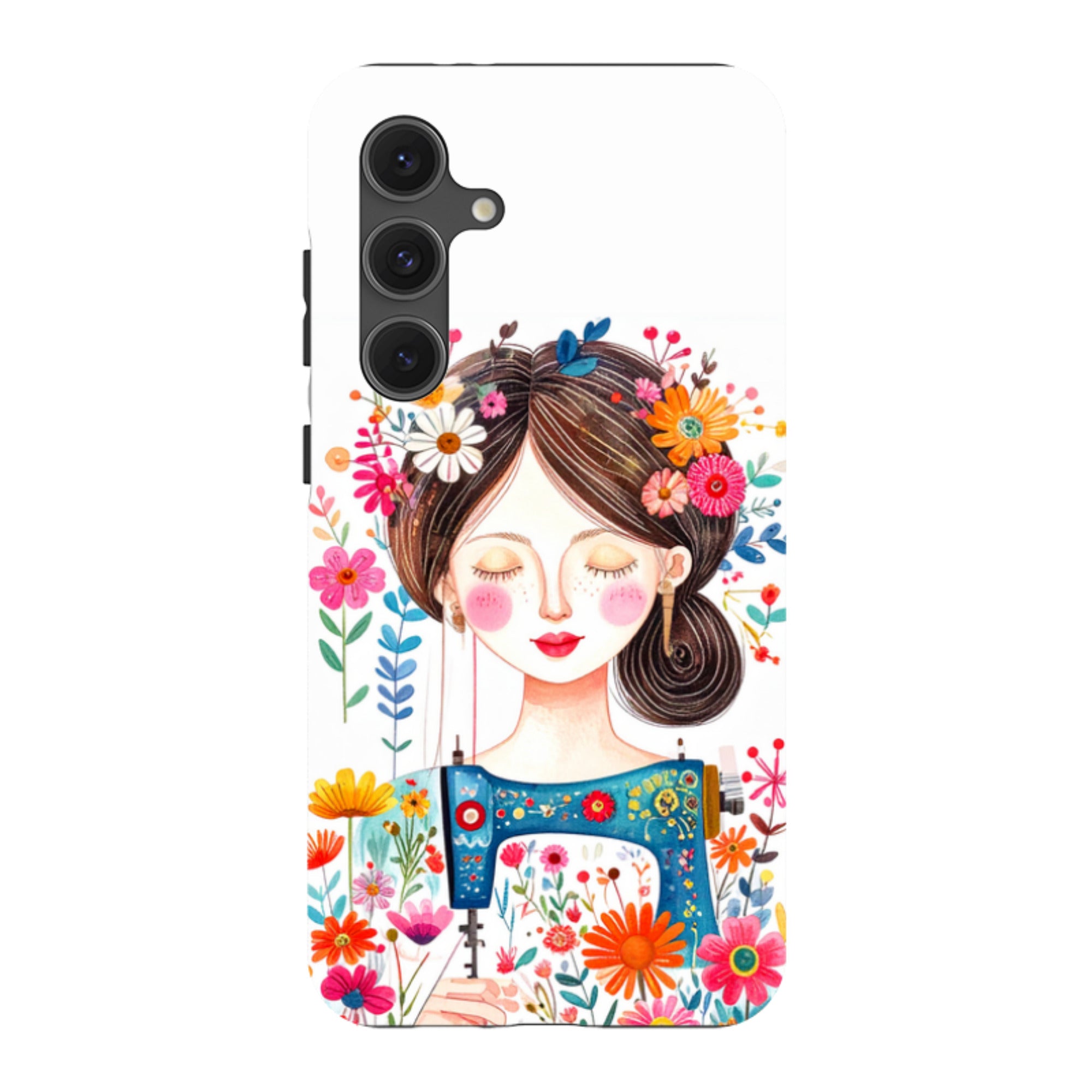 Samsung Tough  Case - Floral Sewing Lady