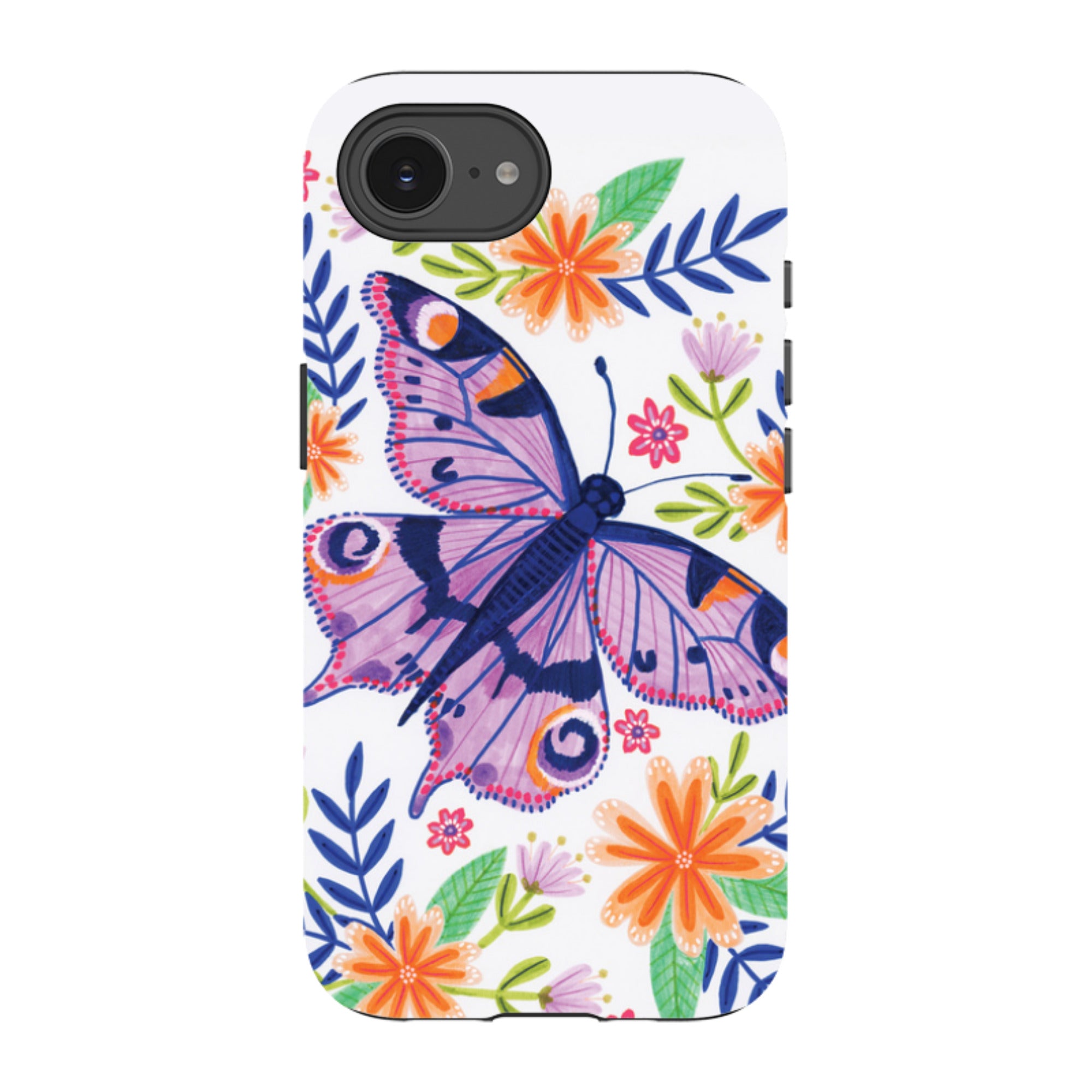 iPhone Tough Case - Floral Lilac Butterfly By Lee Foster Wilson