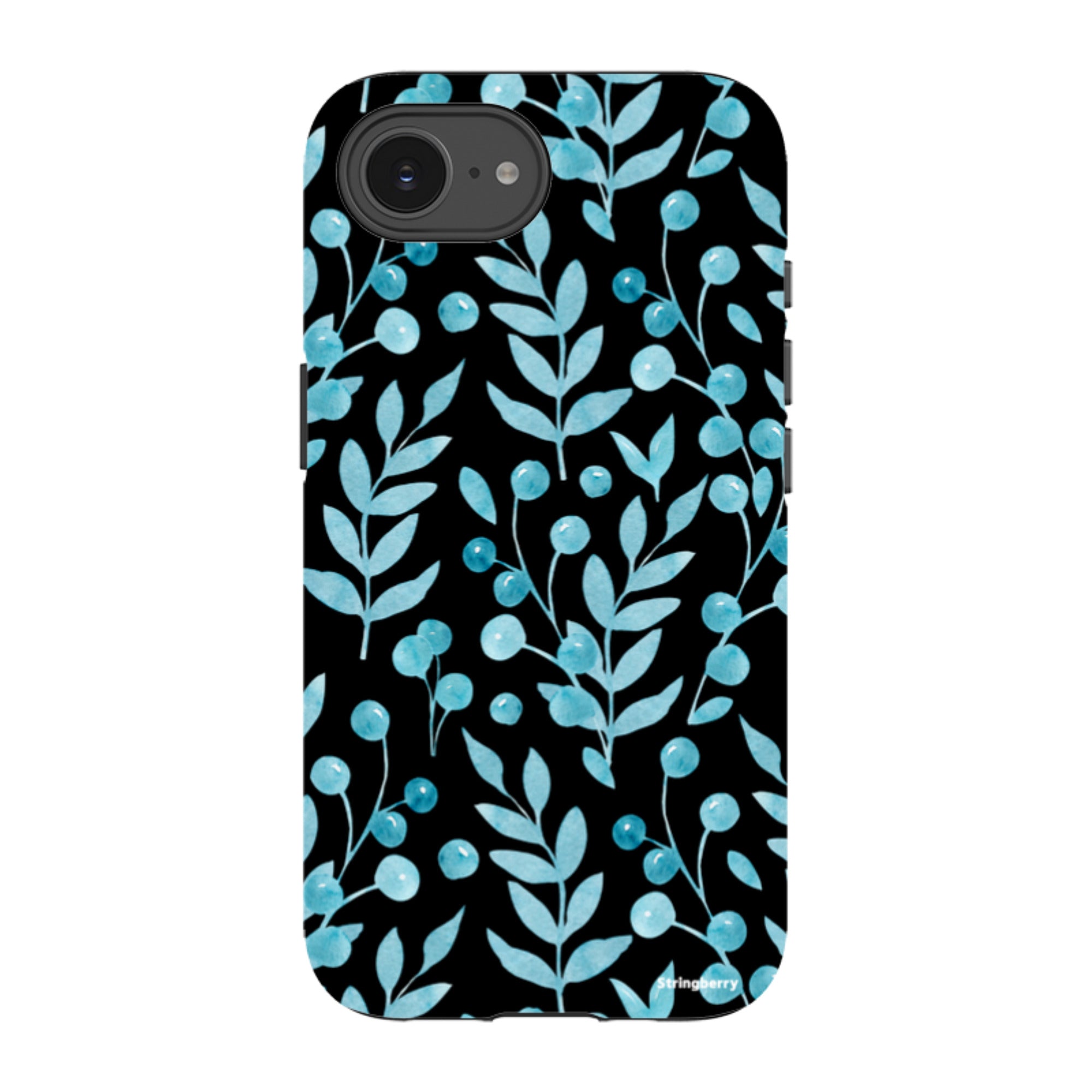 iPhone Tough Case - Blue Xmas Florals