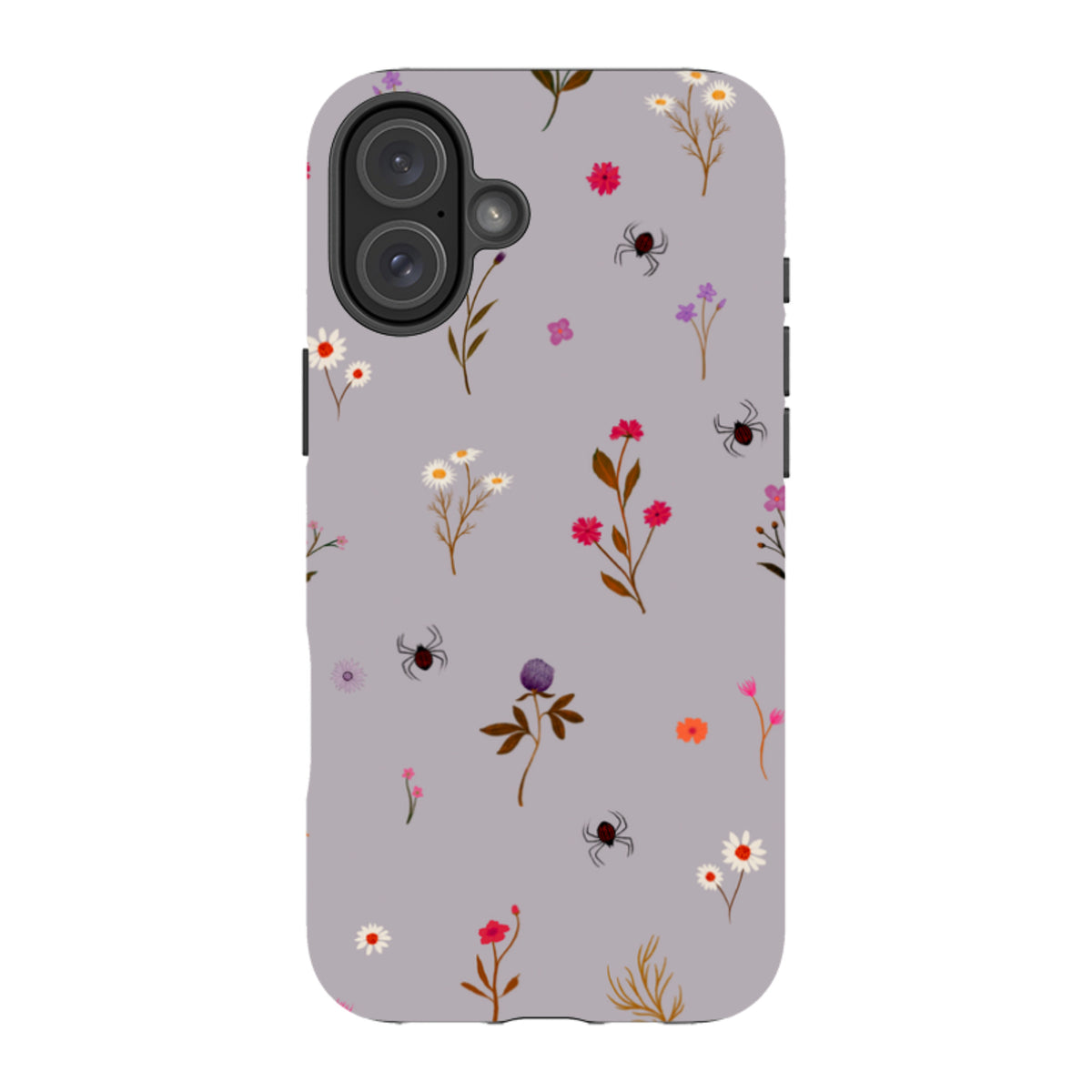 iPhone Tough Case - Florals and Spiders - Mauve By Katherine Quinn