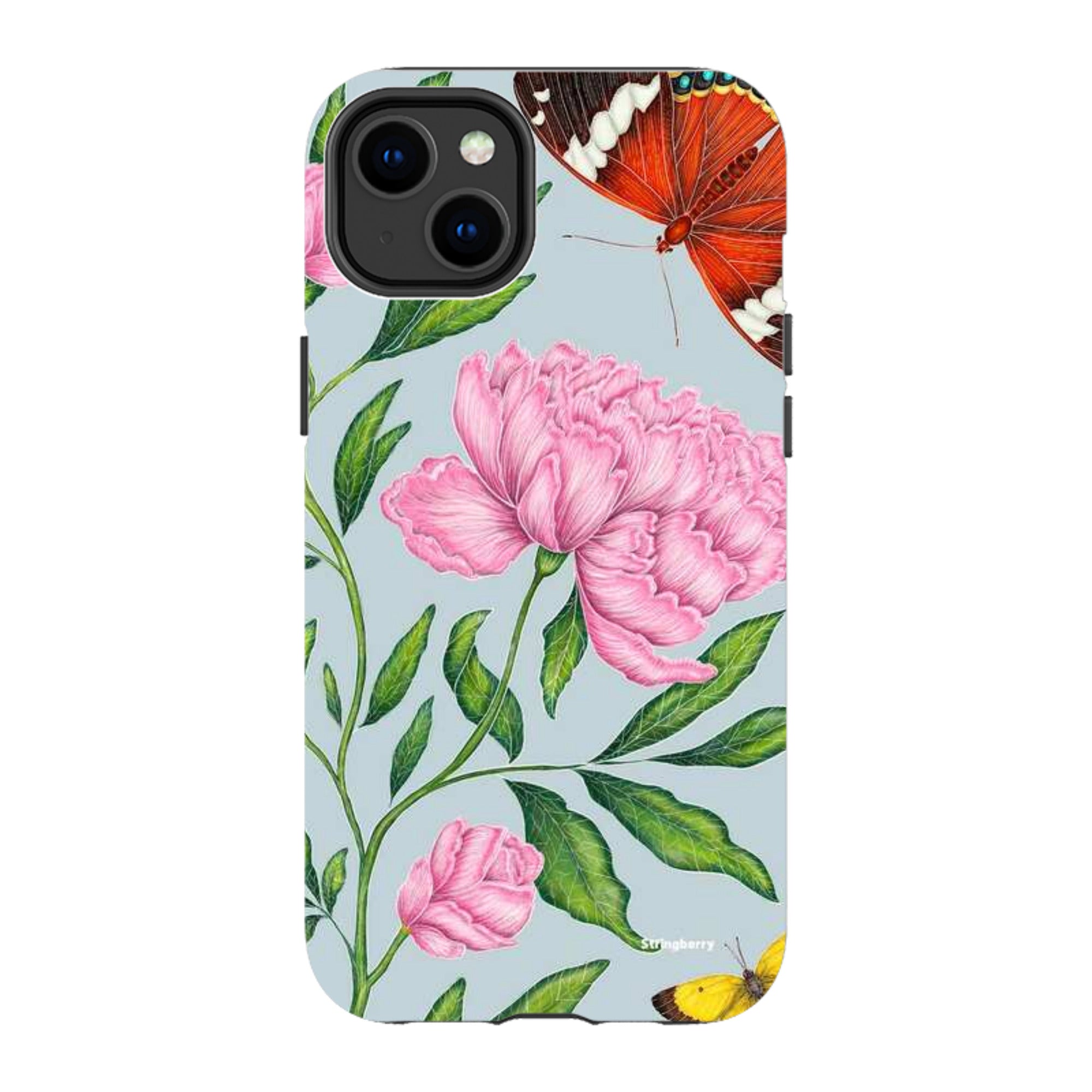 iPhone MagSafe Tough Case - Butterflies and Peonies By Catherine Rowe