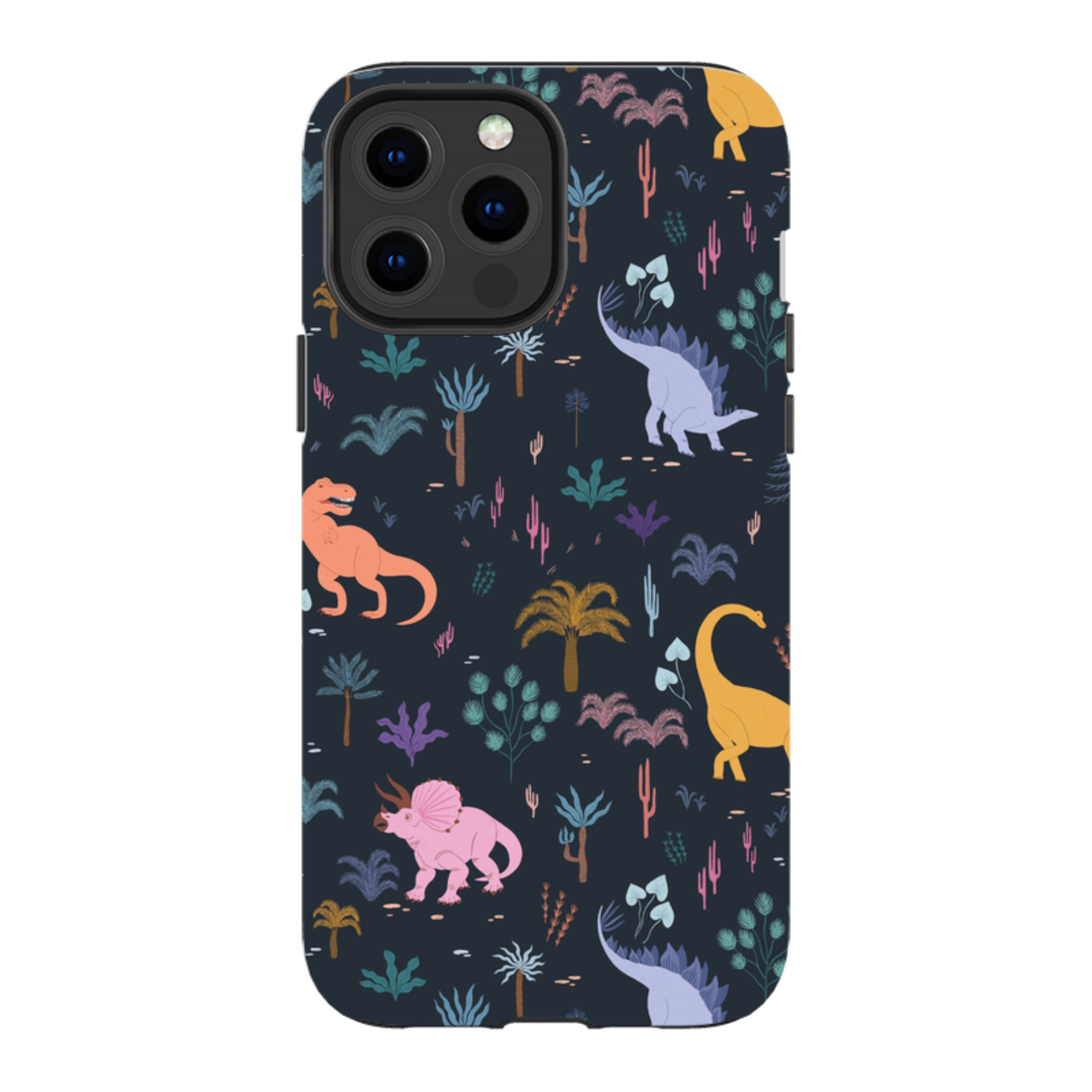 iPhone MagSafe Tough Case - Dinosaur Pattern Dark By Meghann Rader