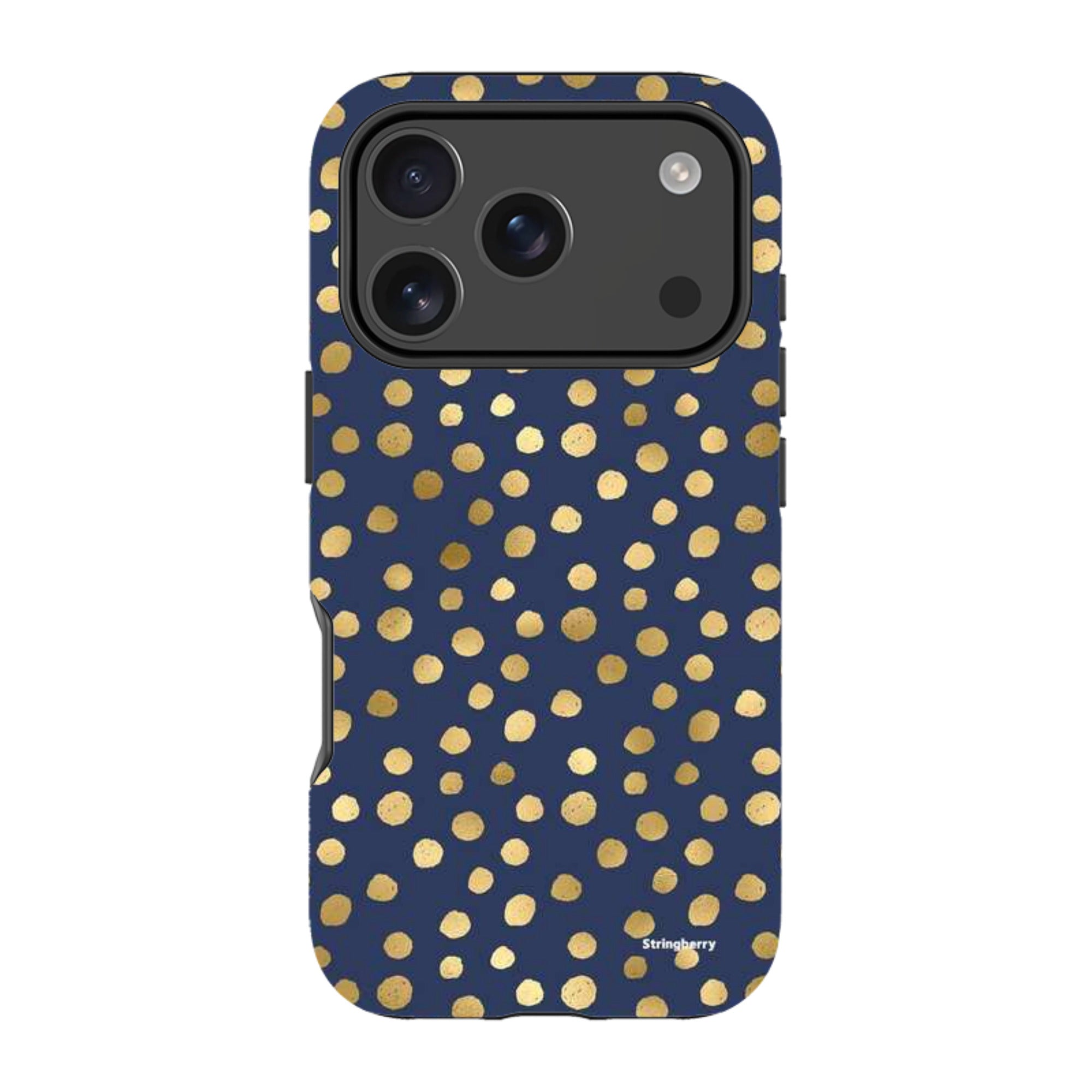 iPhone Tough Case - Navy Polka