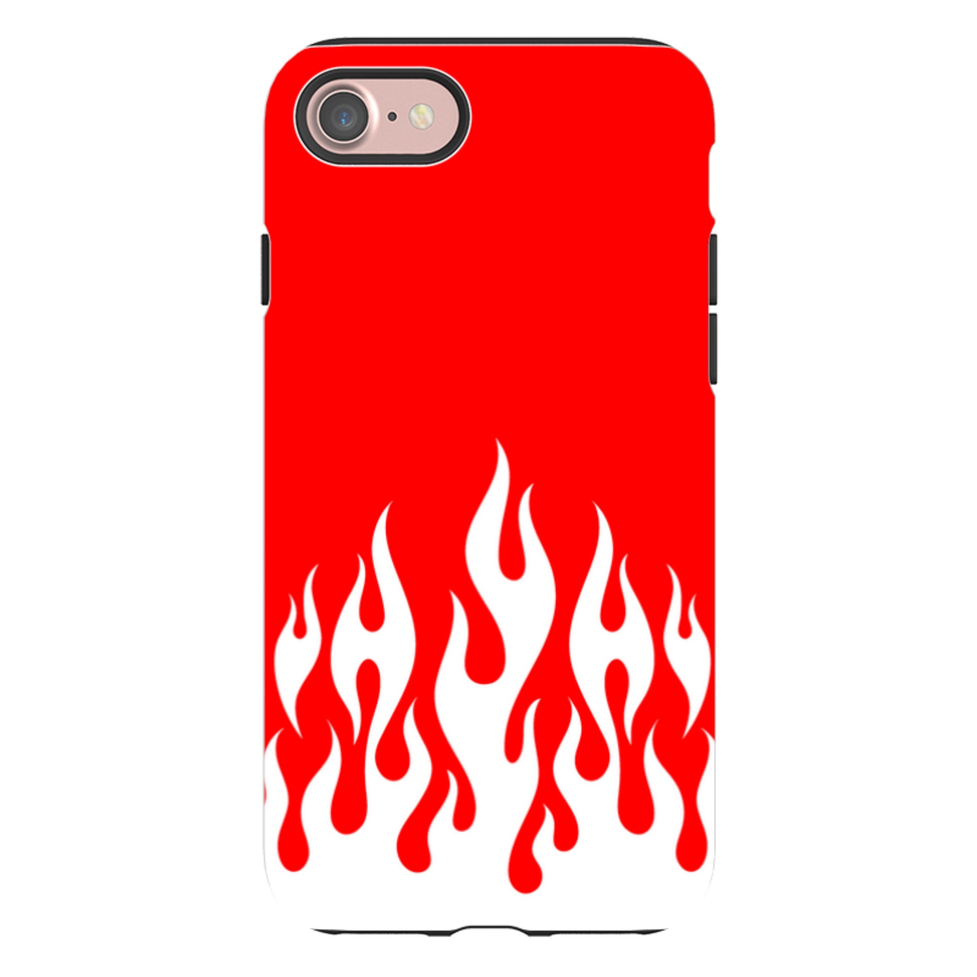 iPhone Tough Case - White Flames Red