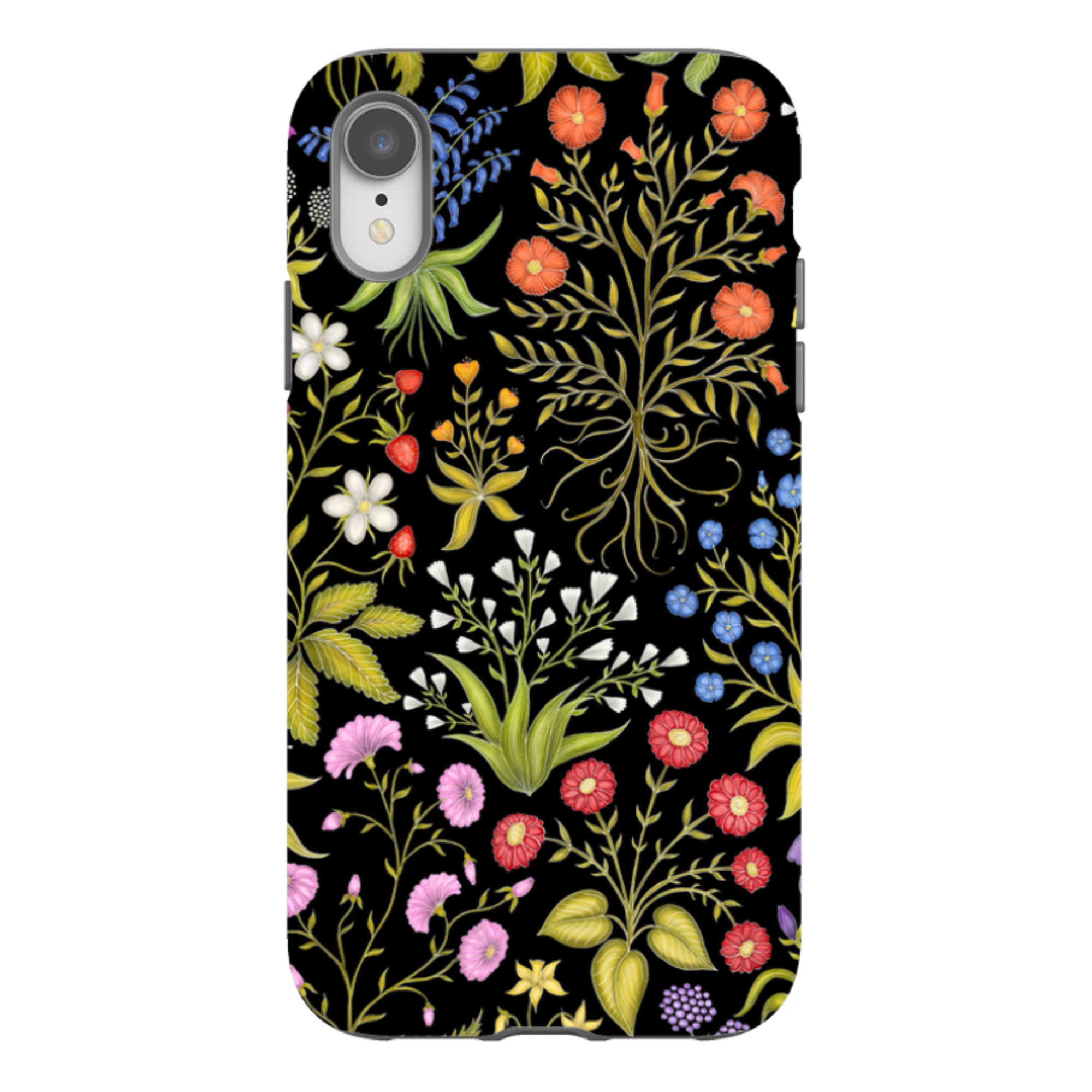 iPhone Tough Case - Fleurs Black By Catherine Rowe