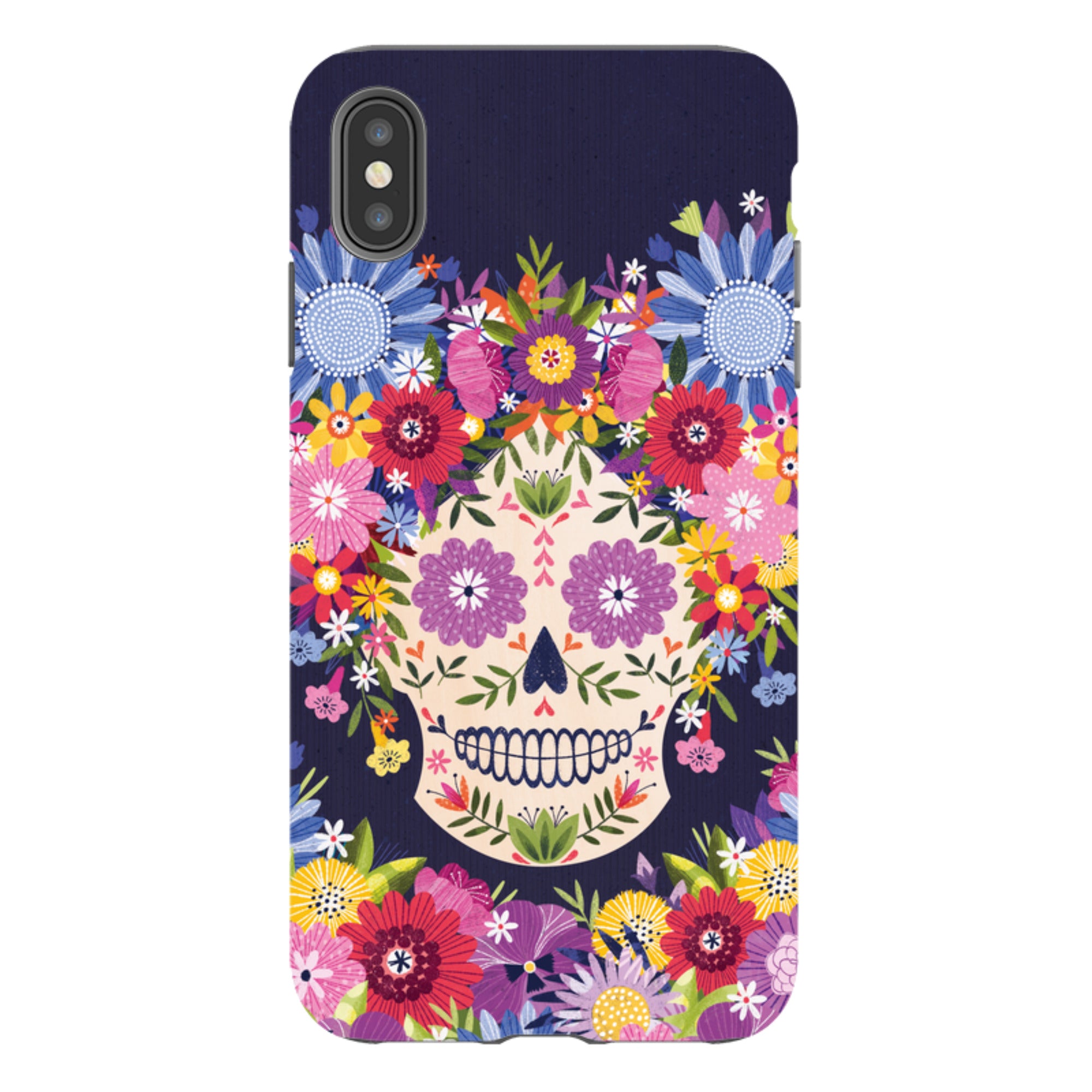 iPhone Tough Case - Sugar Skull Blue By Ali Brookes