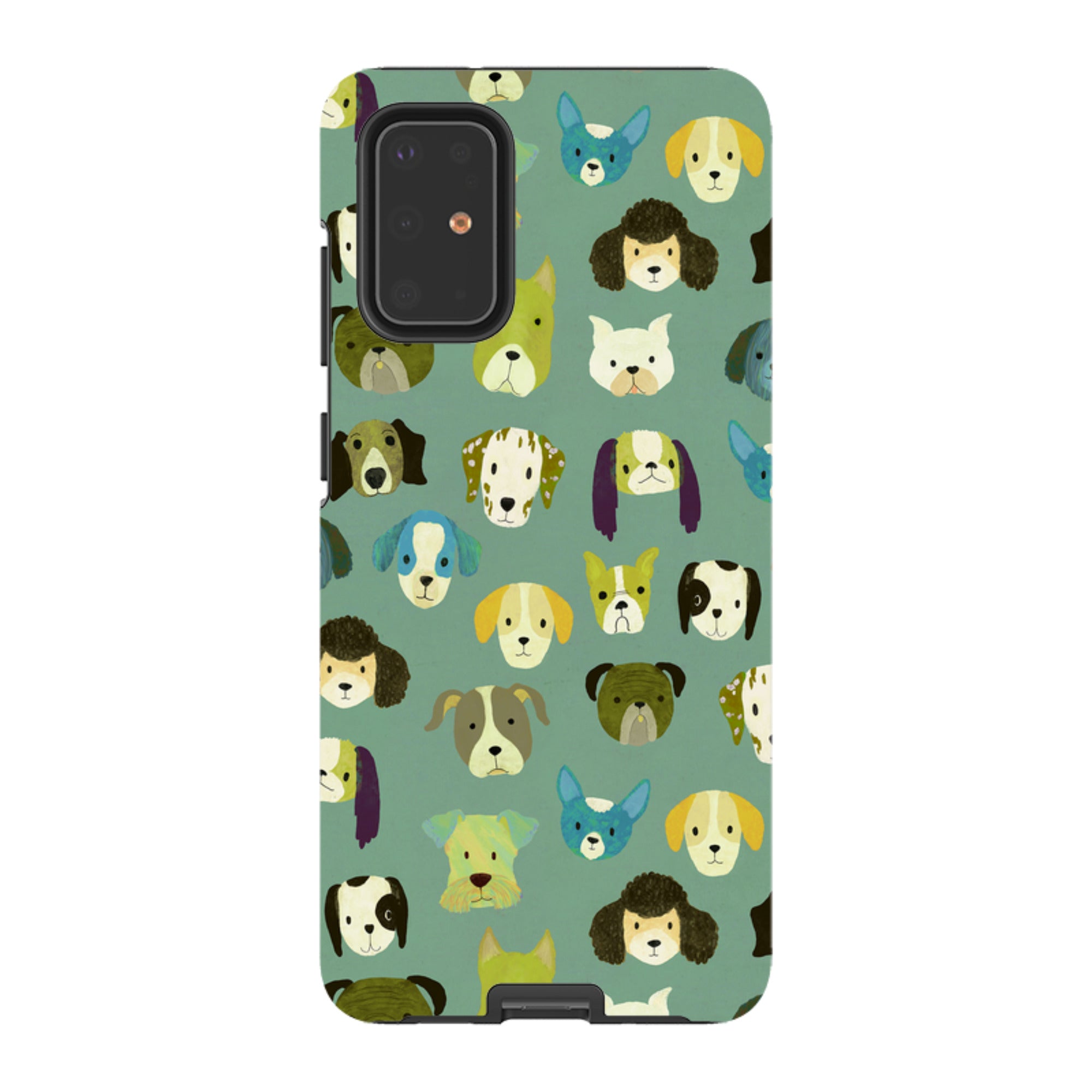 Samsung Tough Case - Dog Heads Green By Katherine Quinn