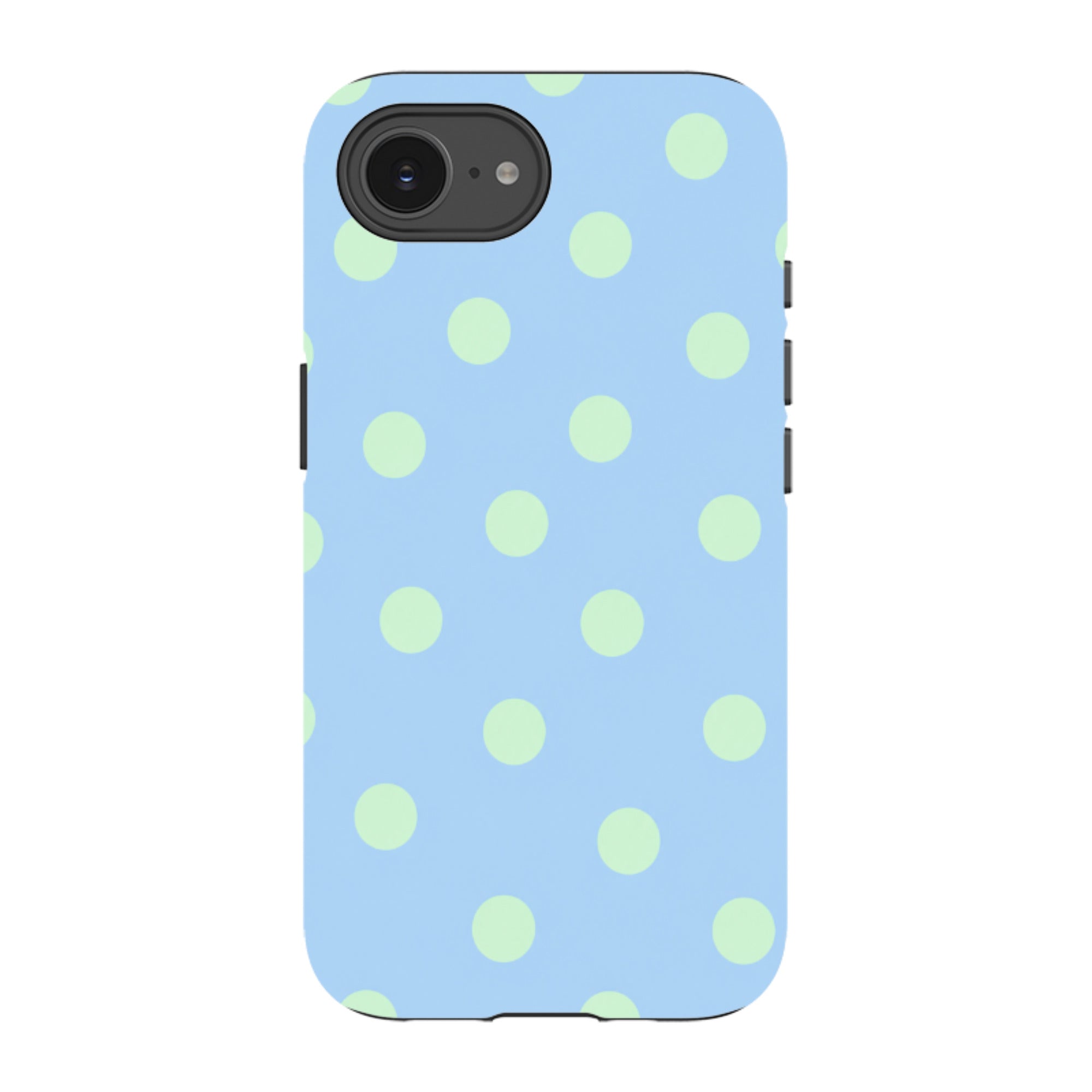 iPhone Tough Case - Sky Blue & Mint Green Polka Dot