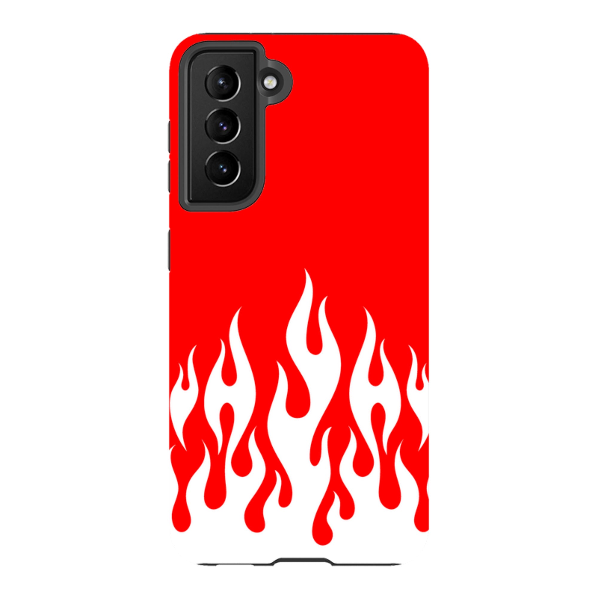Samsung Tough Case - White Flames Red