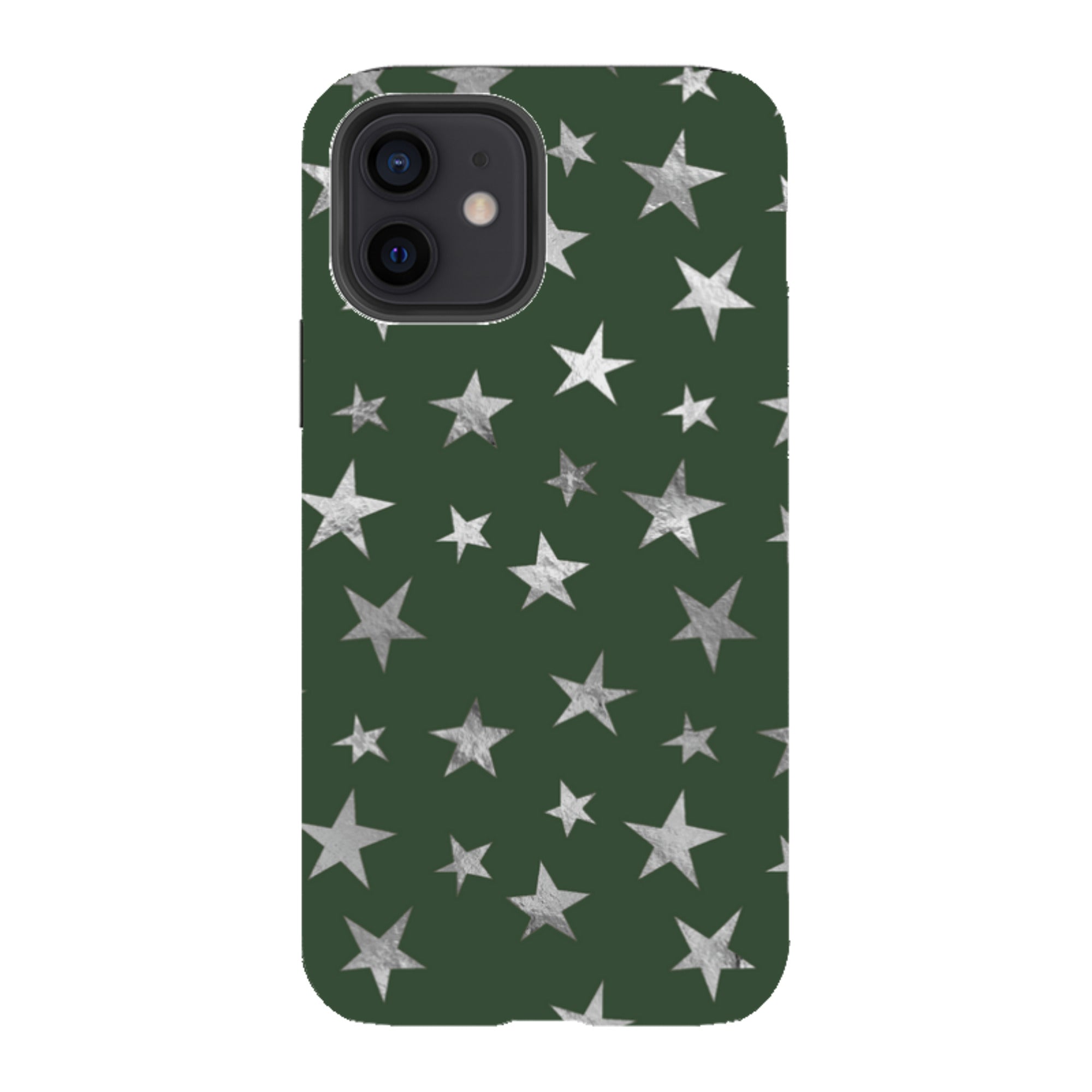 iPhone Tough Case - Green and Silver Stars