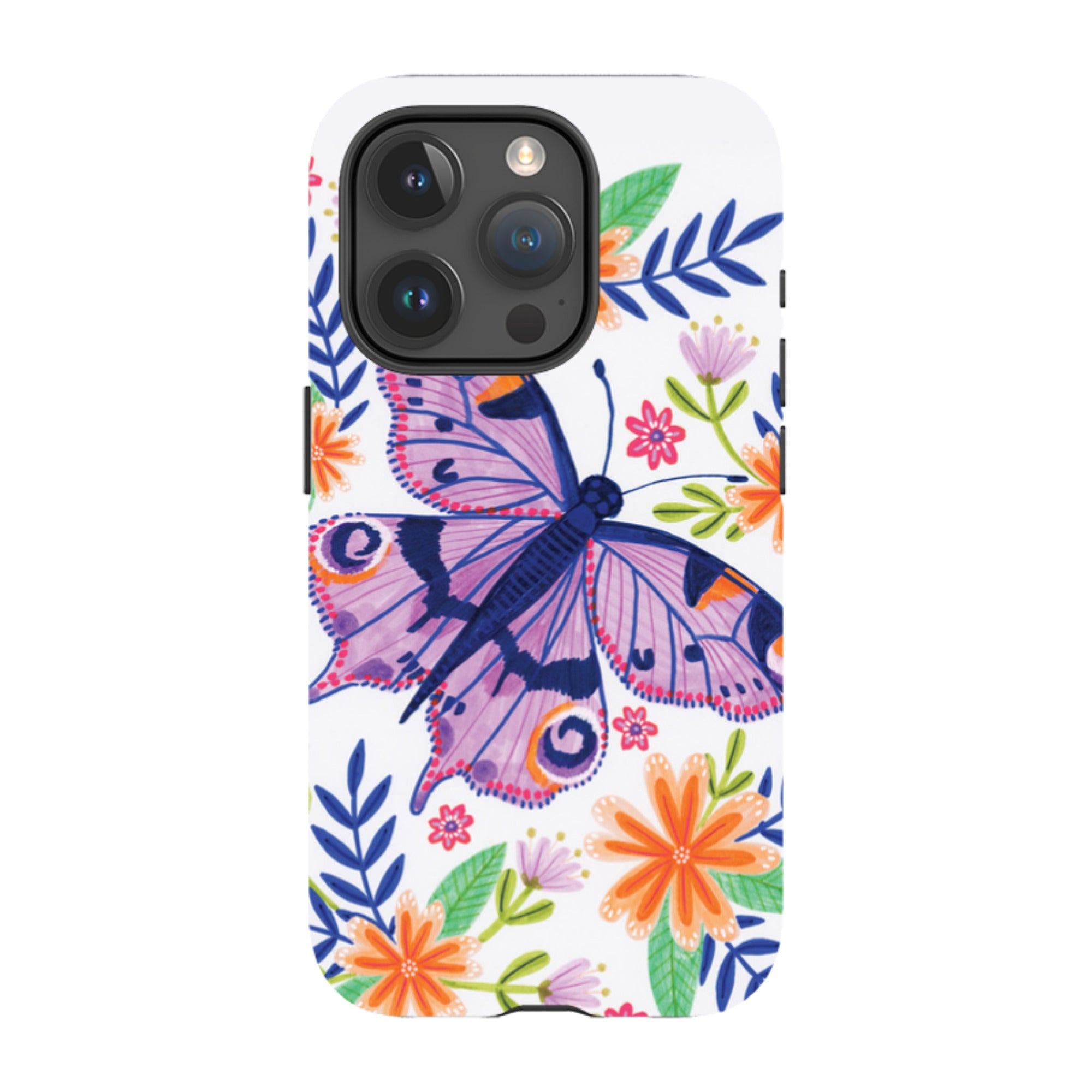 iPhone Tough Case - Floral Lilac Butterfly By Lee Foster Wilson