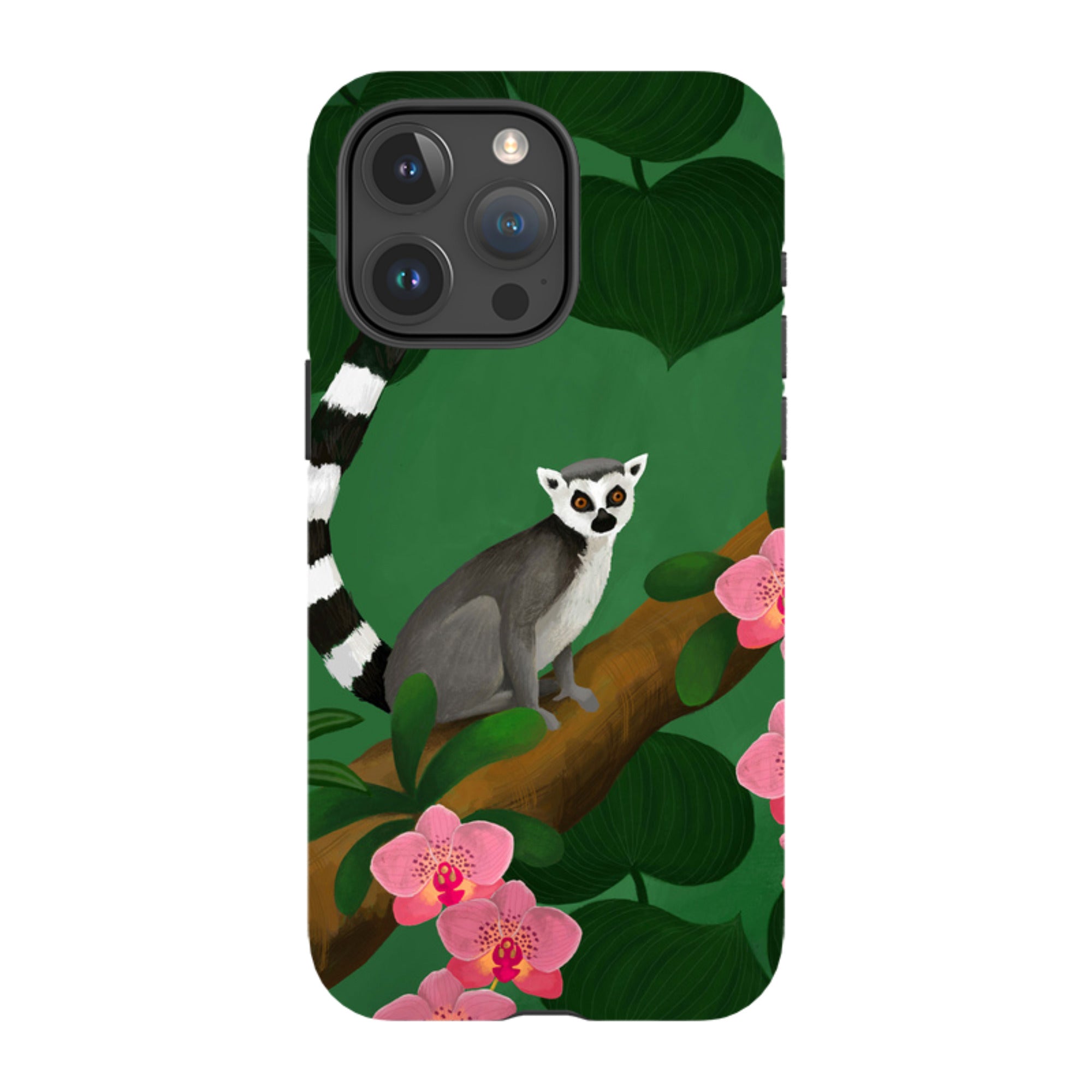 iPhone Tough Case - Lemur And Orchids By Bex Parkin