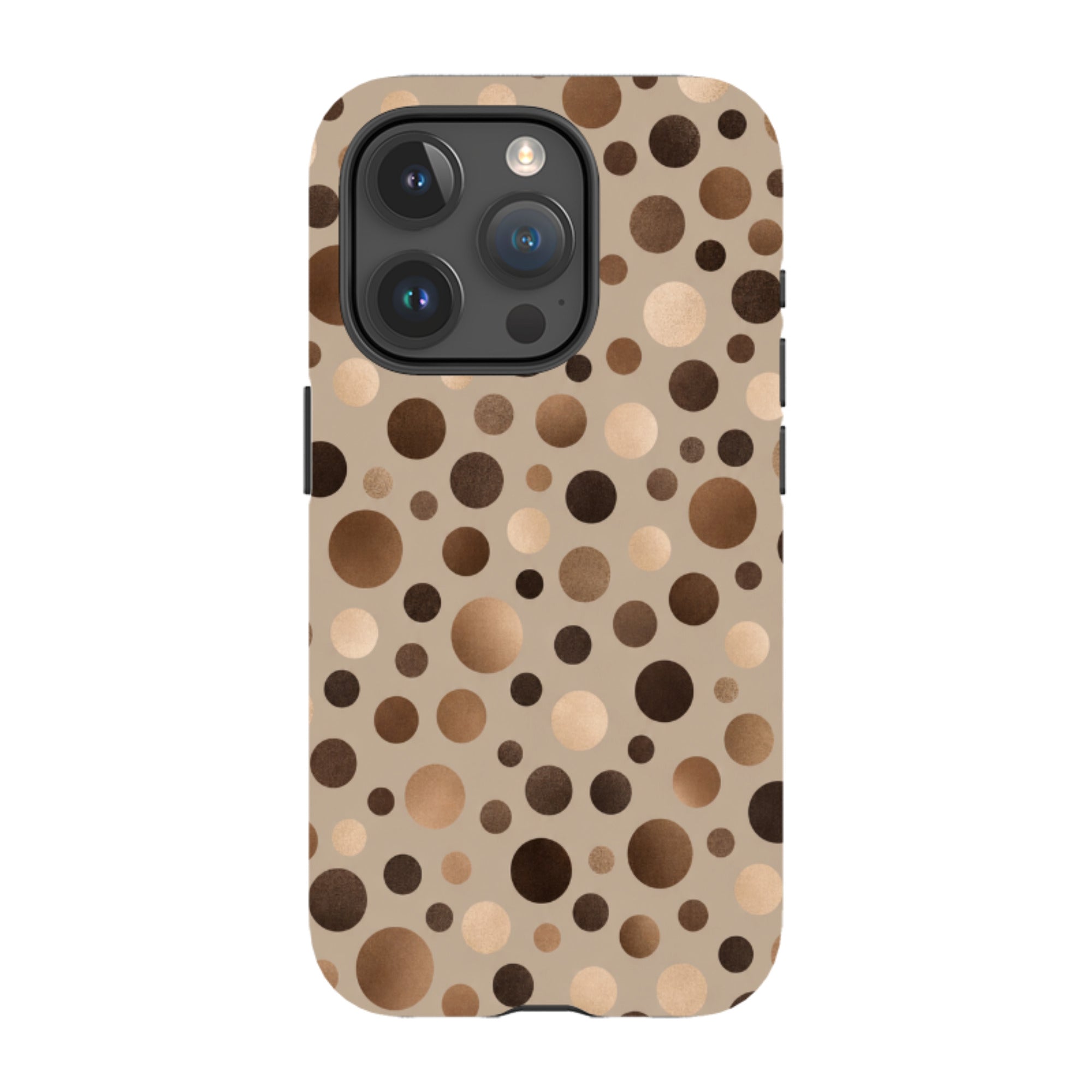 iPhone Tough Case - Rose Gold Polka Dot