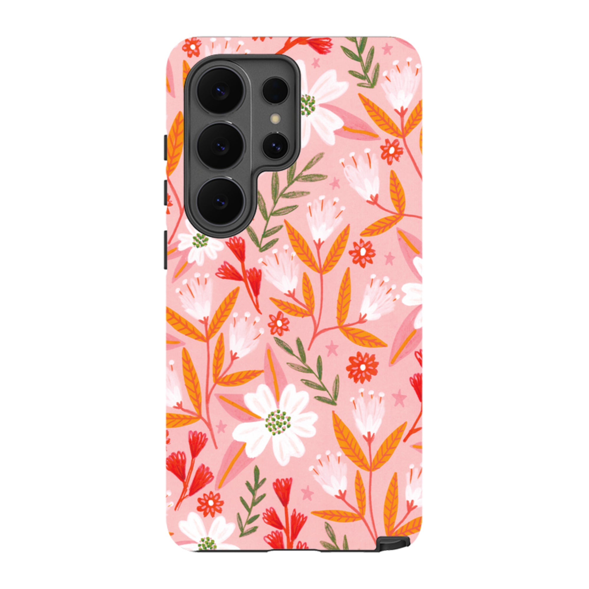 Samsung Tough Case - Pink And Orange Florals By Lee Foster Wilson