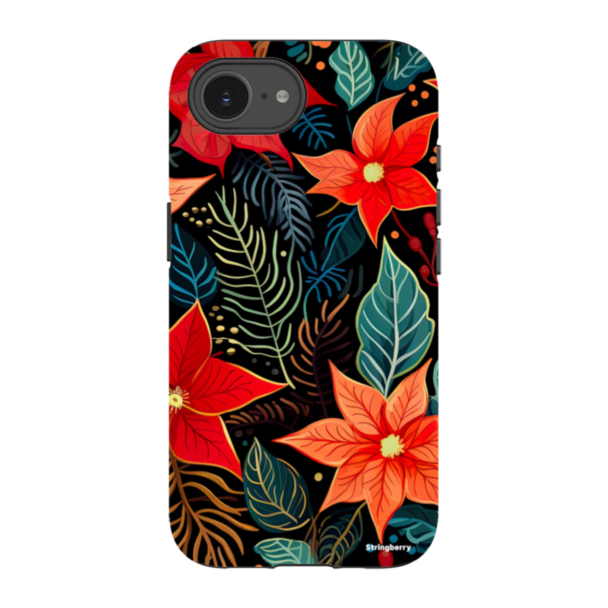 iPhone Tough Case - Red Winter Floral