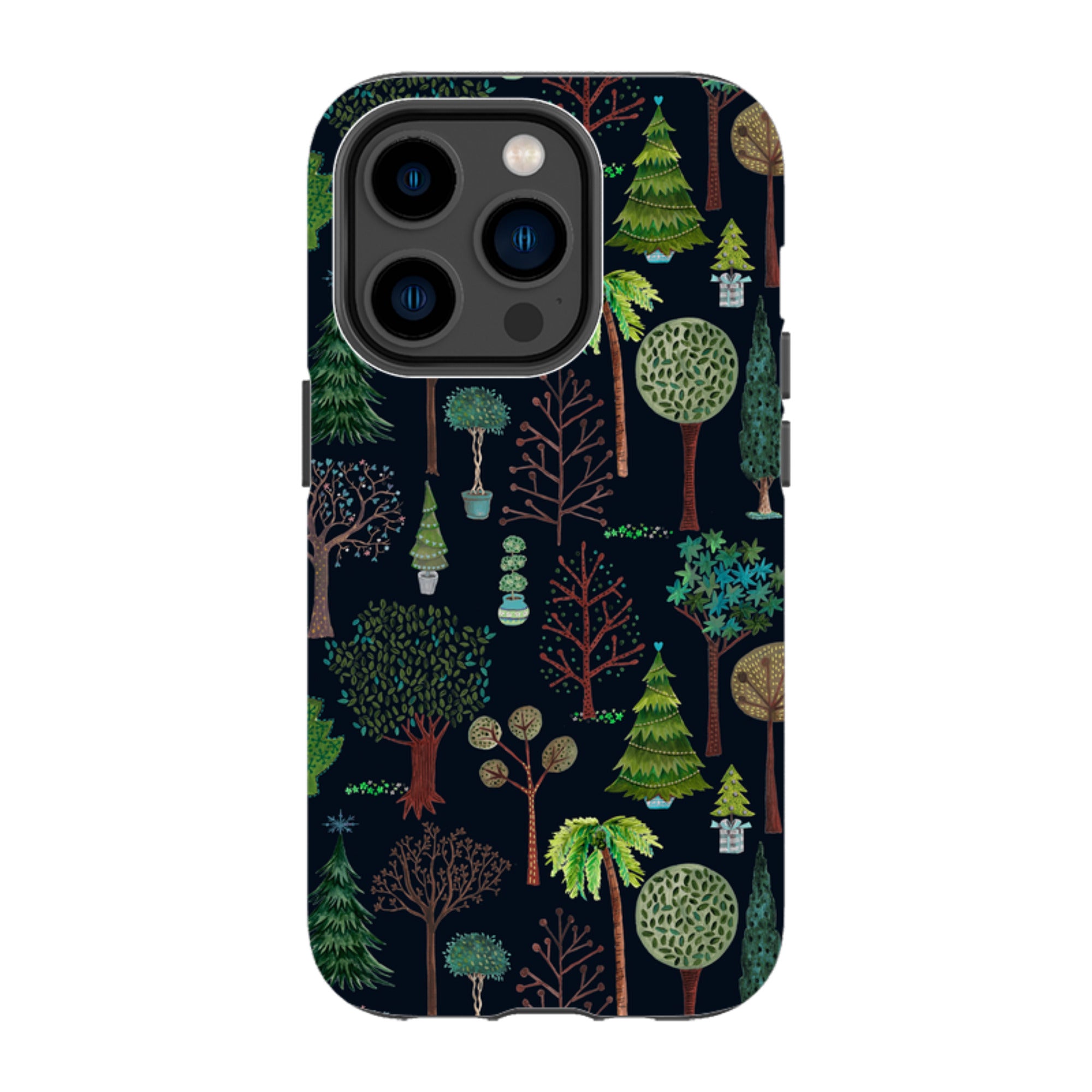 iPhone Tough Case - Xmas Trees Dark By Caroline Bonne Muller
