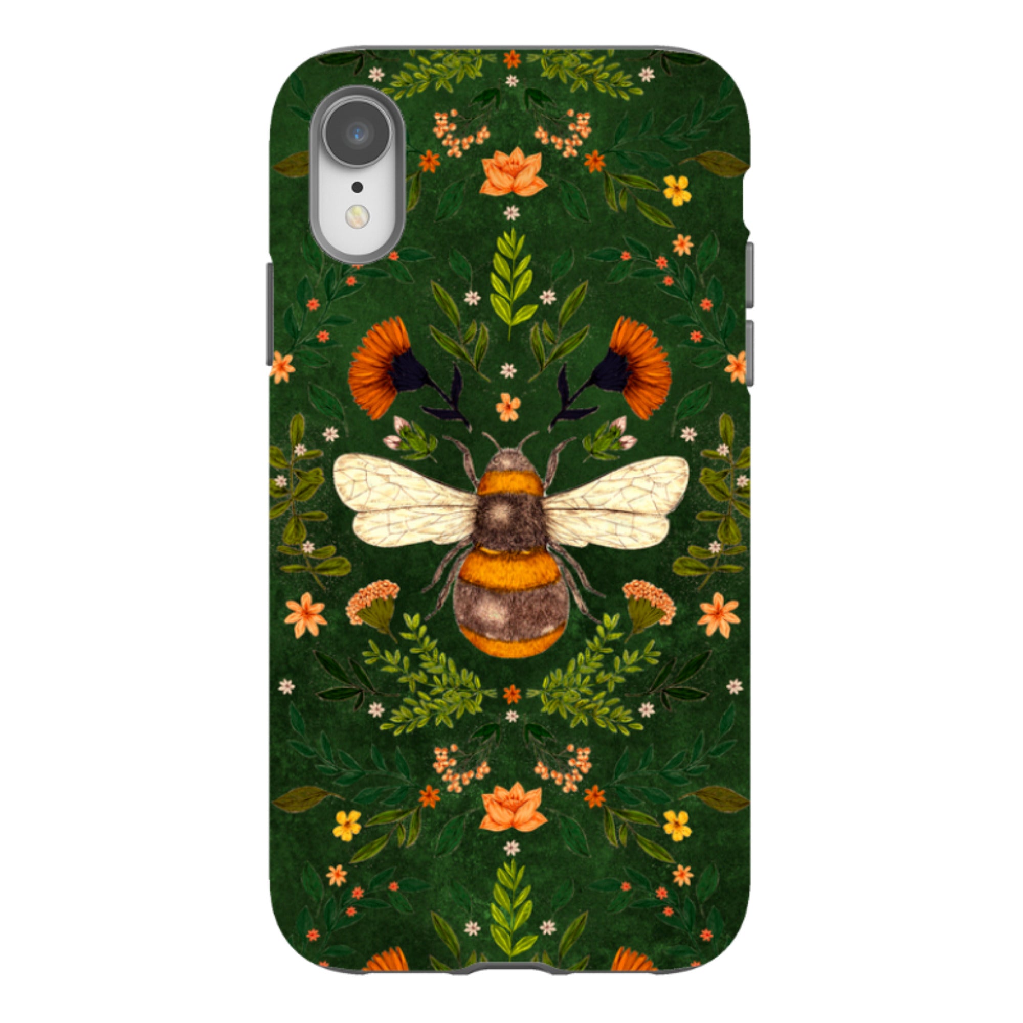 iPhone Tough Case - Botanical Bee Green By Jade Mosinski