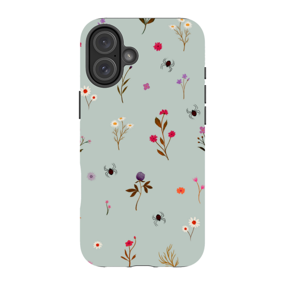 iPhone Tough Case - Florals and Spiders - Dusty Gourd By Katherine Quinn