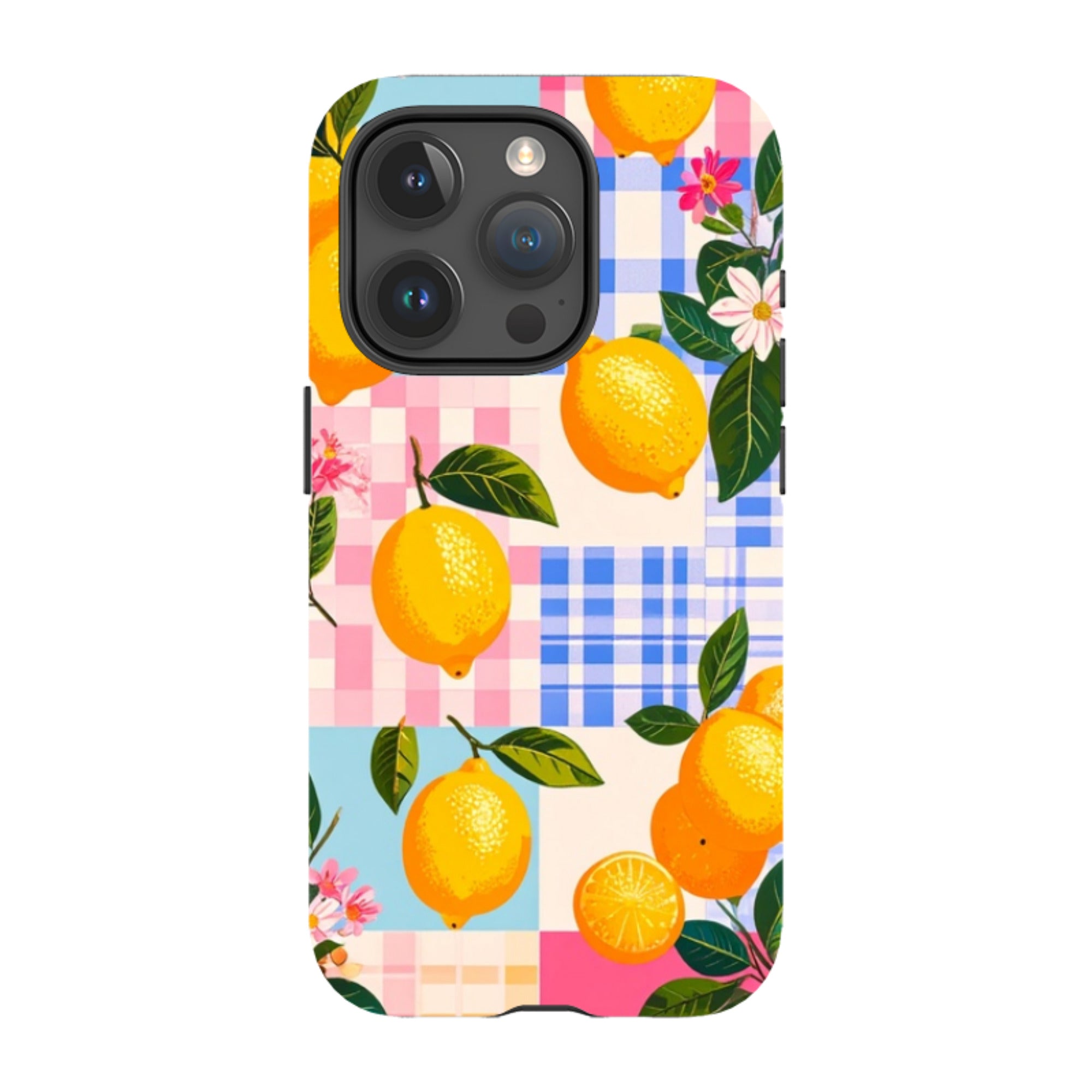 iPhone MagSafe Tough Case - Lemons and Checks