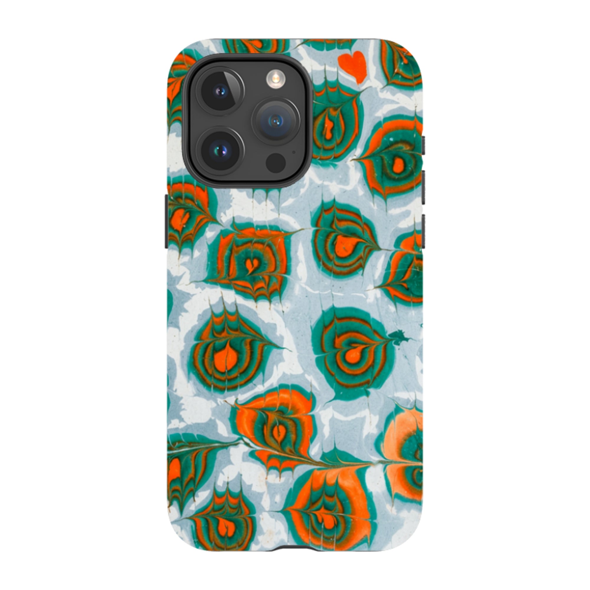 iPhone Tough Case - Teal & Orange Marble