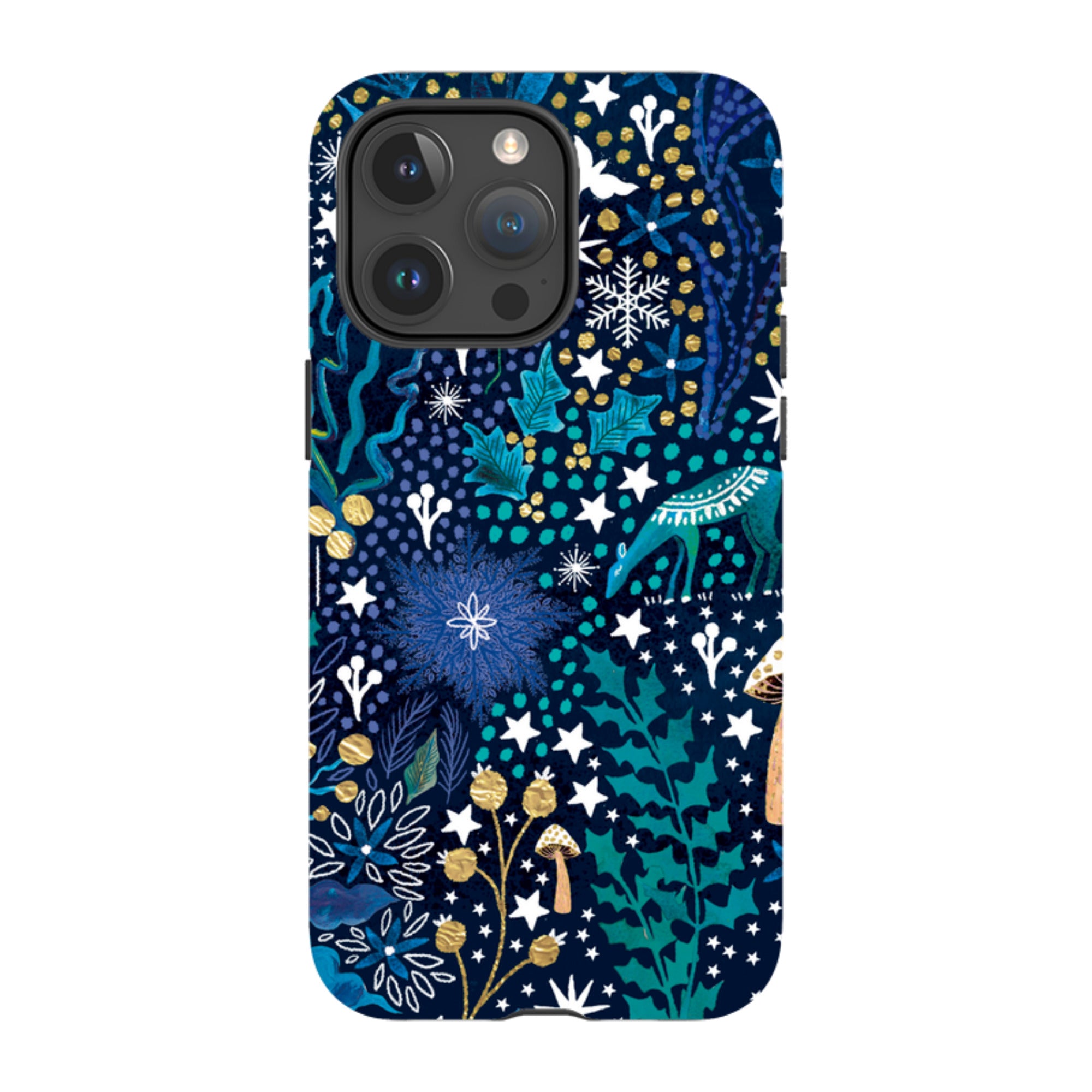 iPhone MagSafe Tough Case - Winter Flowers Teal By Emma Frances Grant
