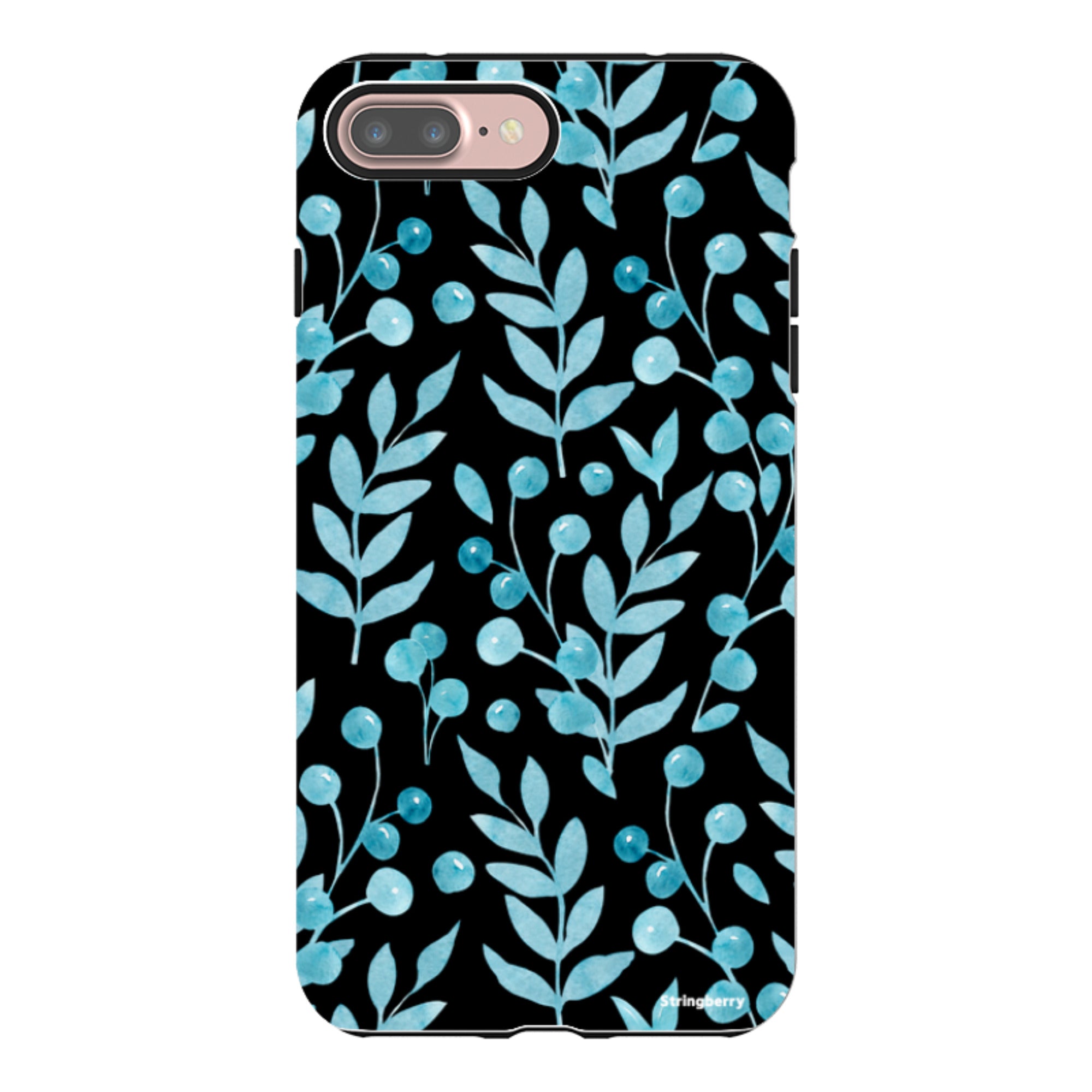 iPhone Tough Case - Blue Xmas Florals