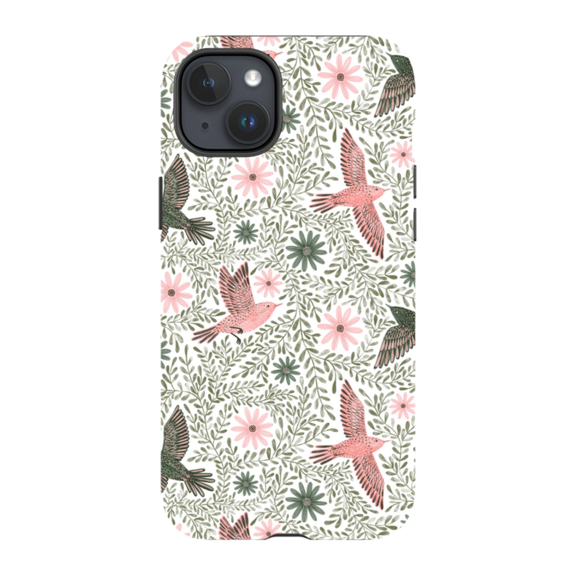 iPhone Tough Case - Bird Pattern Green By Lee Foster Wilson