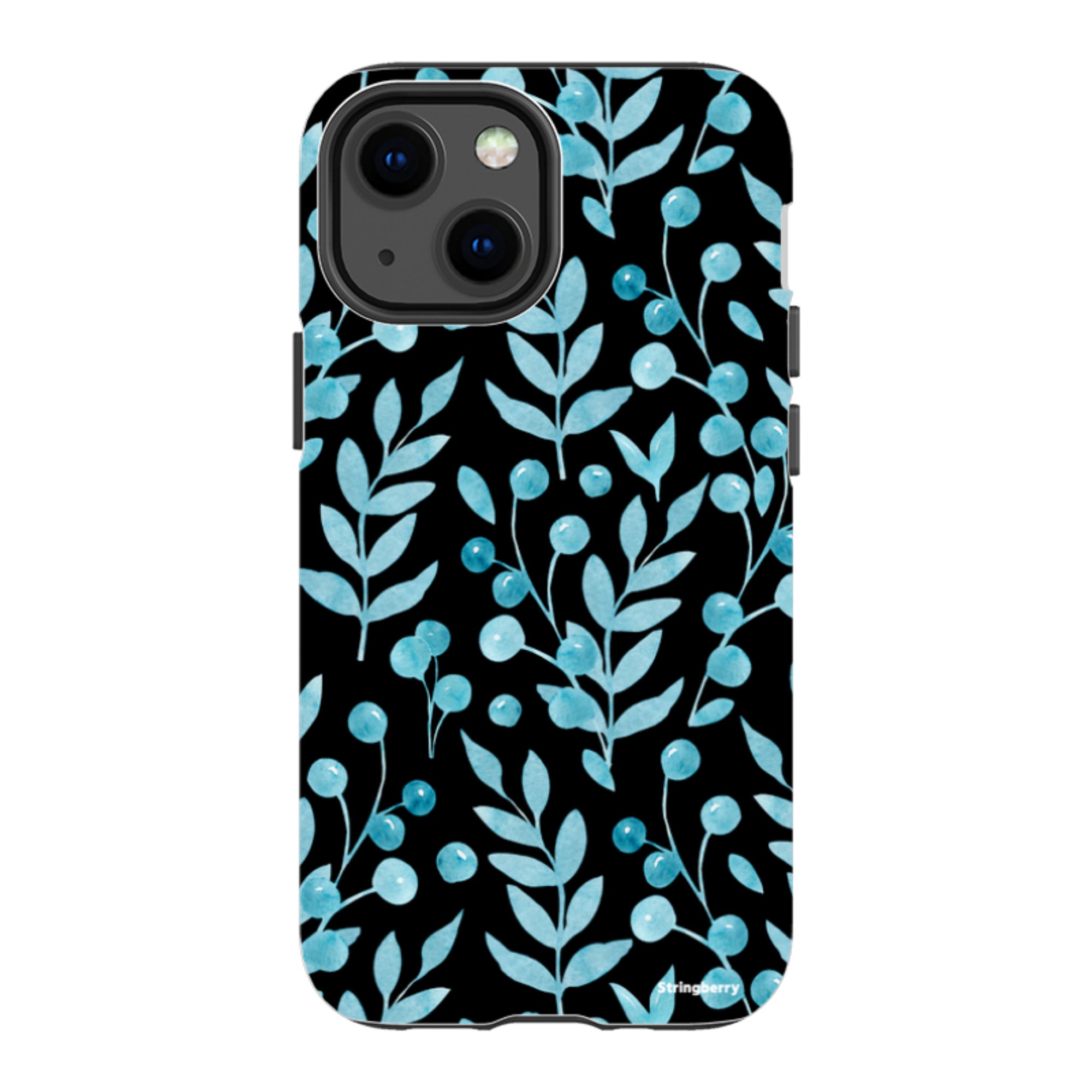 iPhone Tough Case - Blue Xmas Florals