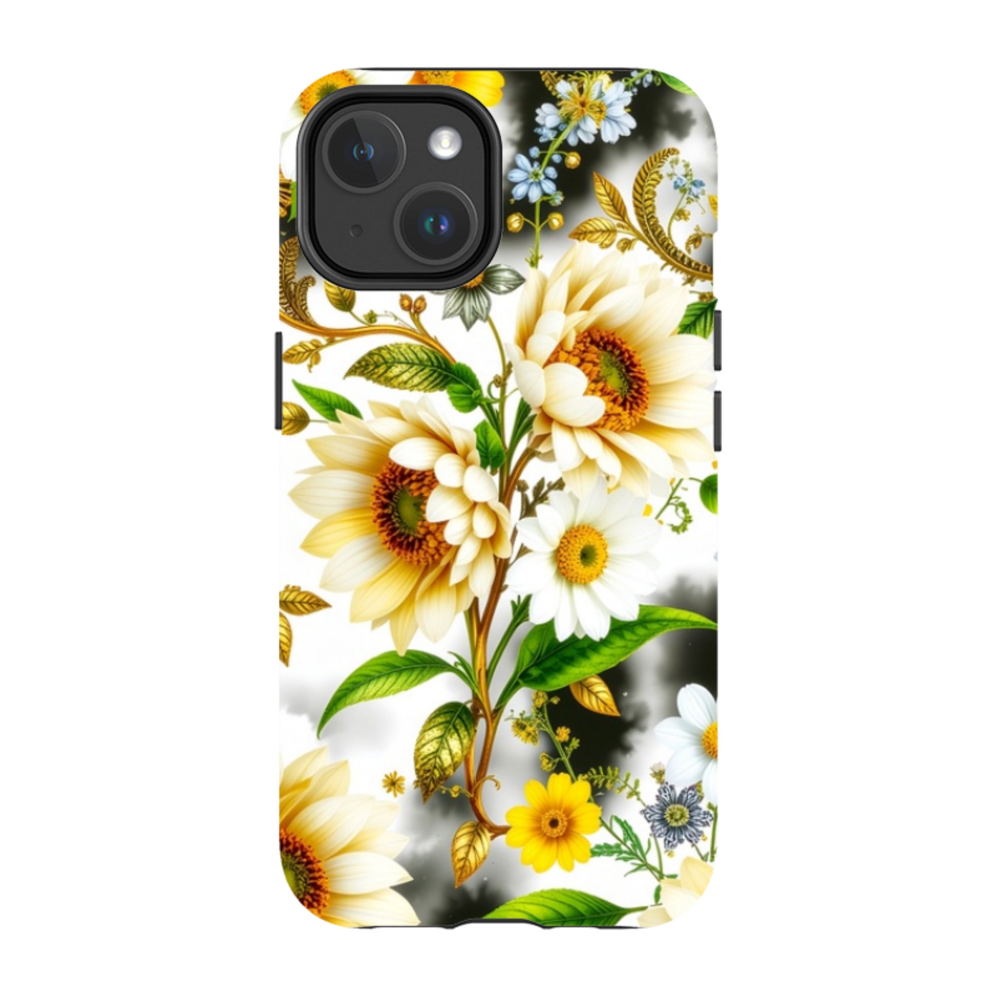 iPhone MagSafe Tough Case - Gold Flowers