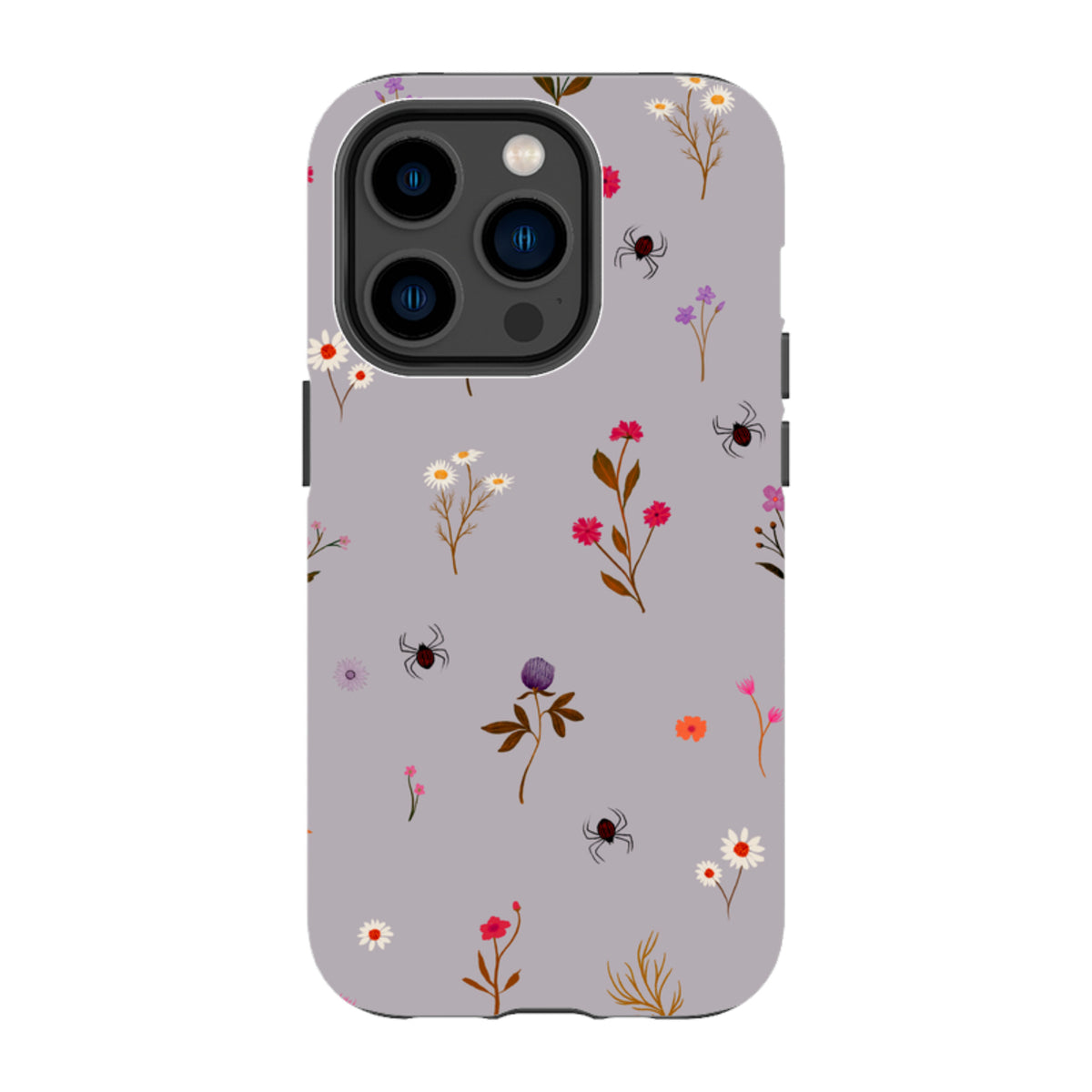 iPhone Tough Case - Florals and Spiders - Mauve By Katherine Quinn