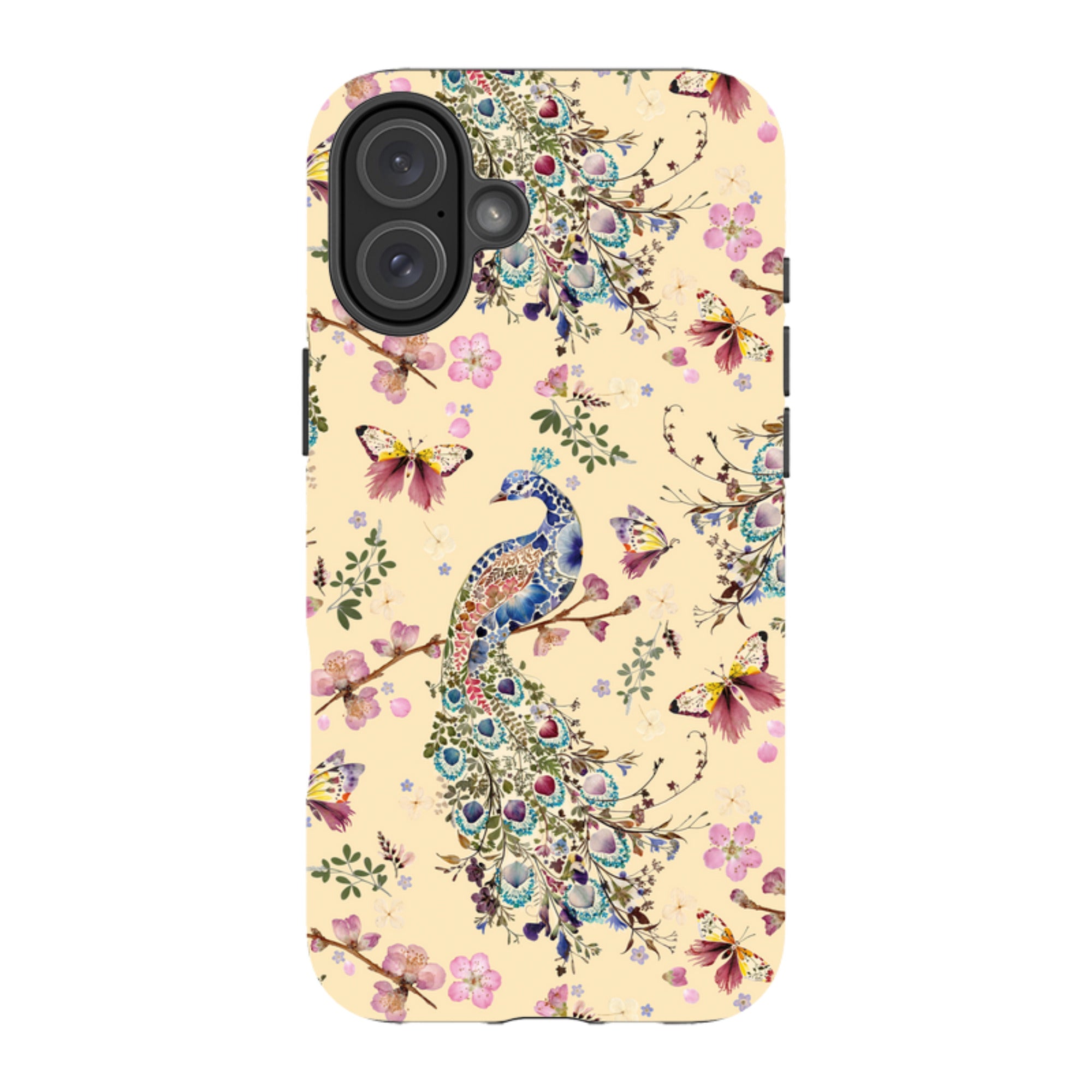 iPhone Tough Case - Peacock and Cherry Blossoms Lilly By Helen Ahpornsiri