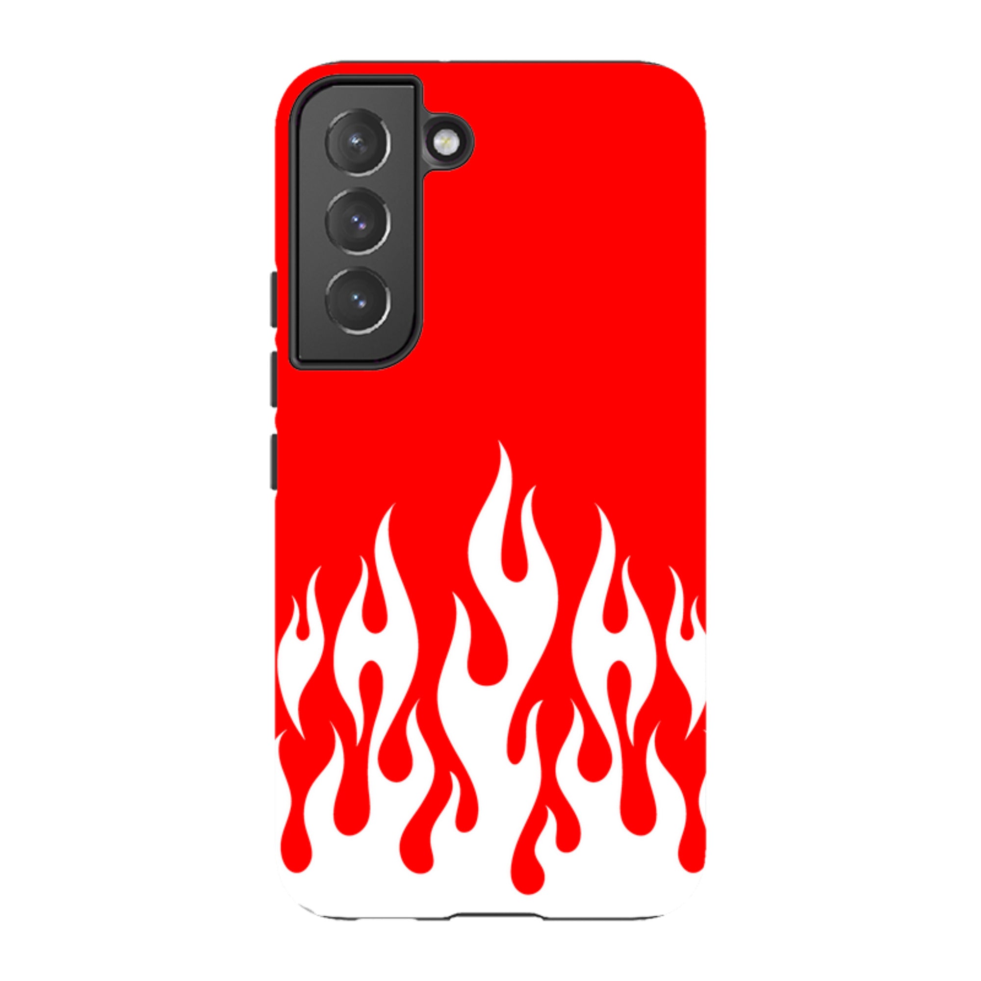 Samsung Tough Case - White Flames Red