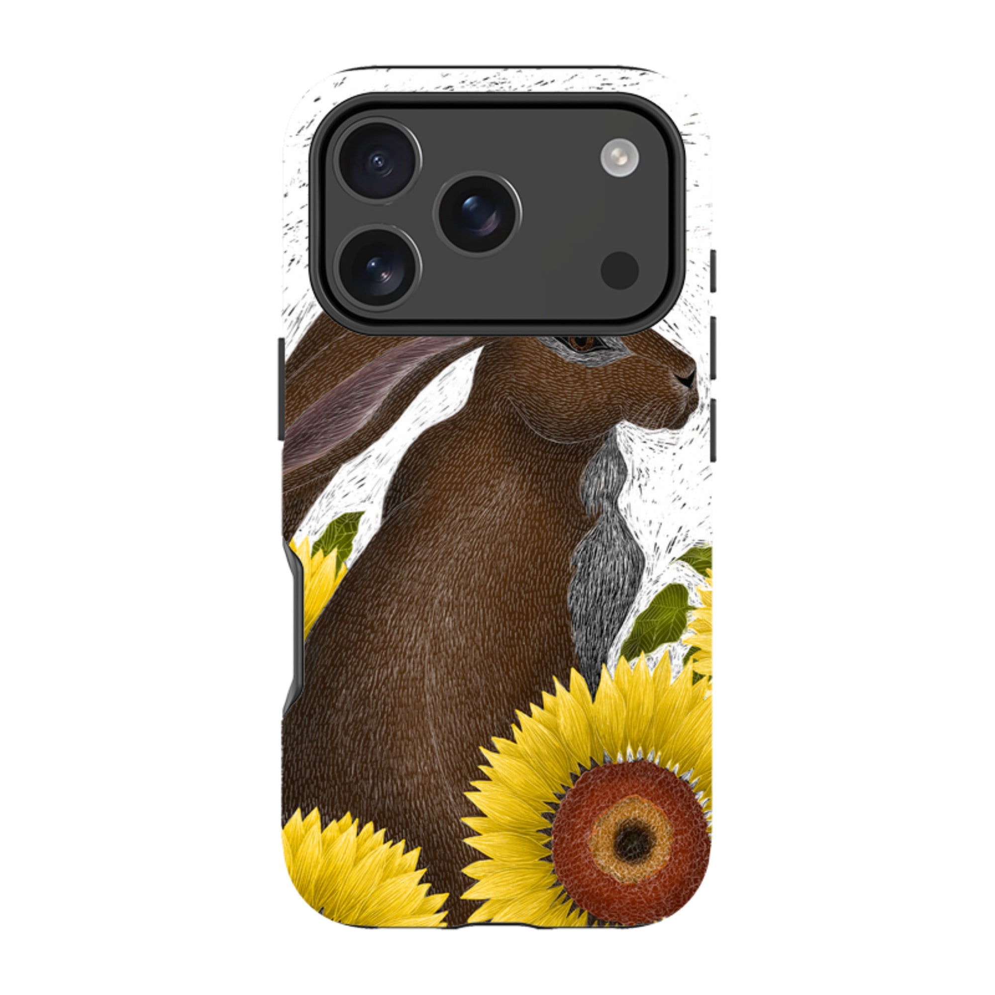 iPhone Tough Case - Hare With Sunflowers By Catherine Rowe