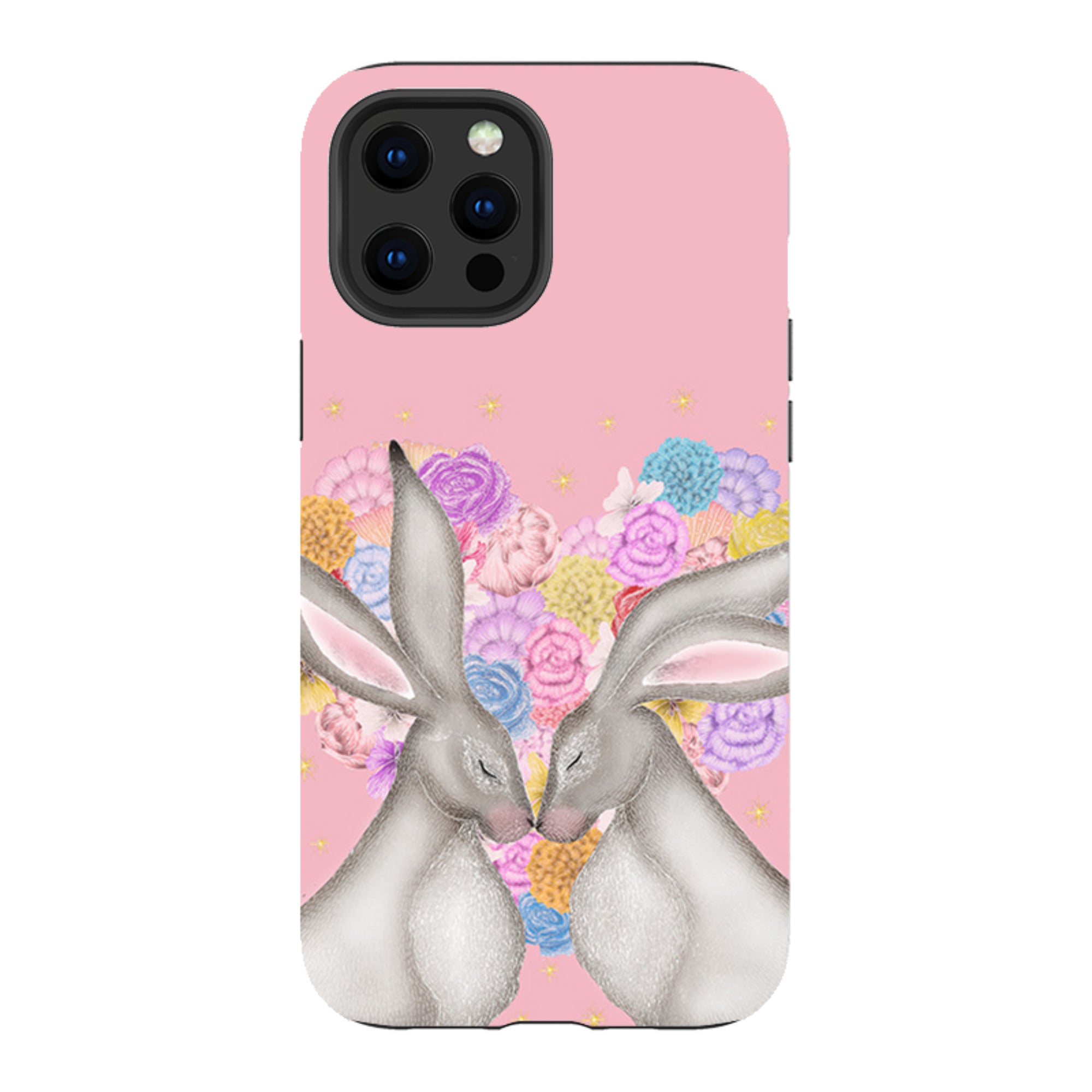 iPhone Tough Case - White Hares Rose Heart II By Catherine Rowe