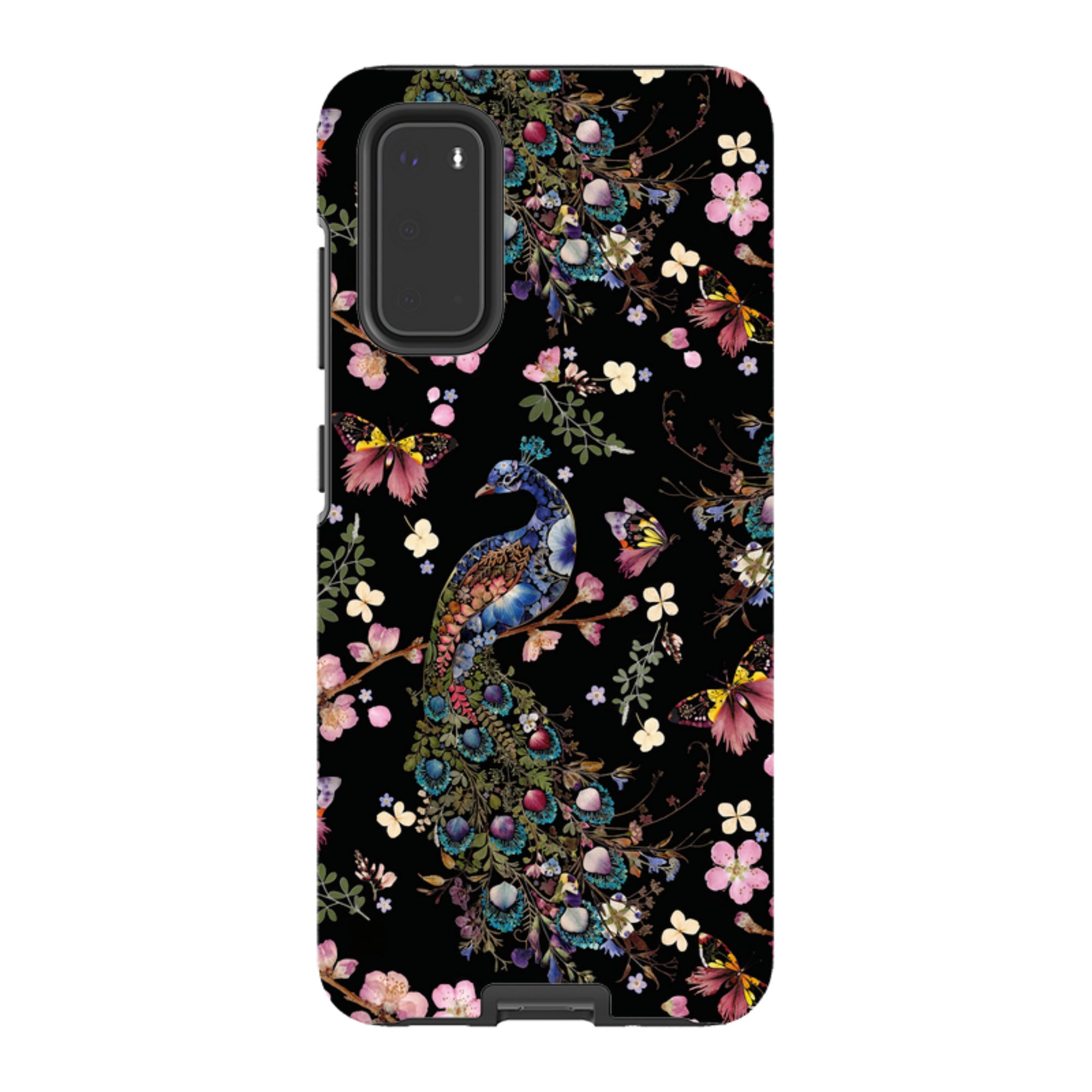 Samsung Tough Case - Peacock and Cherry Blossoms Dark By Helen Ahpornsiri