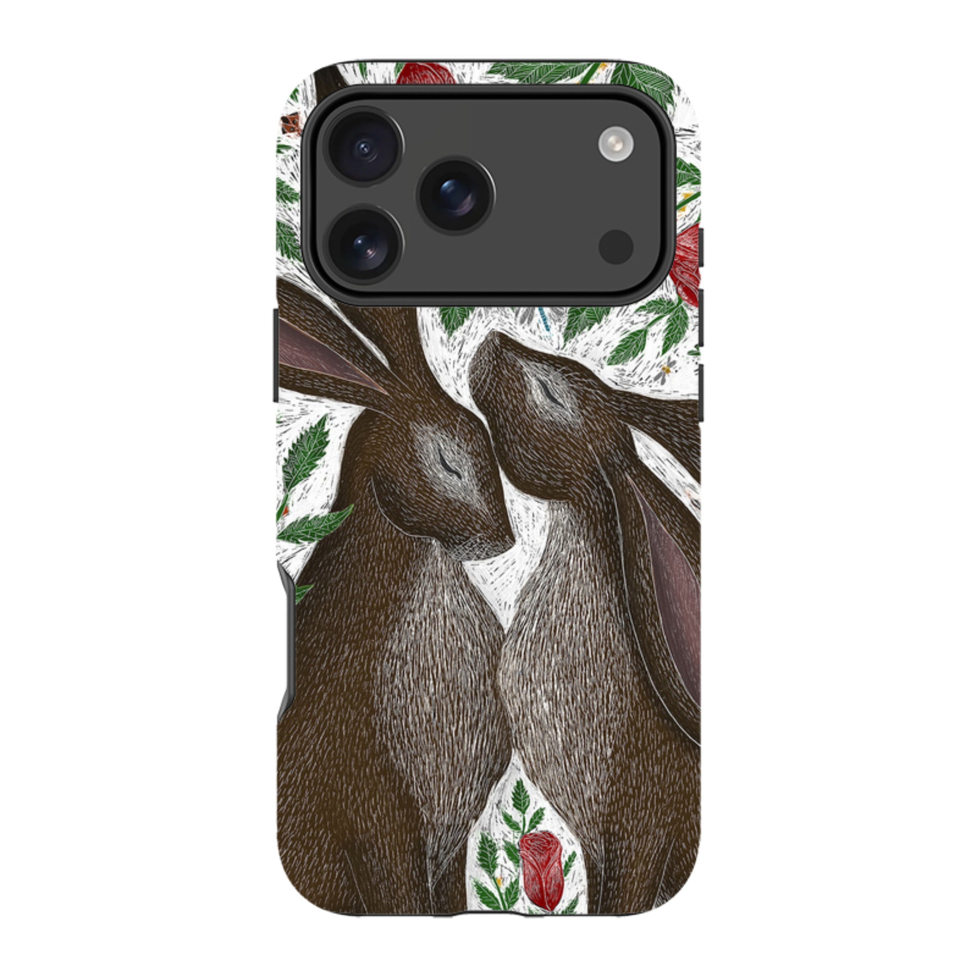 iPhone Tough Case - Hares And Red Roses By Catherine Rowe