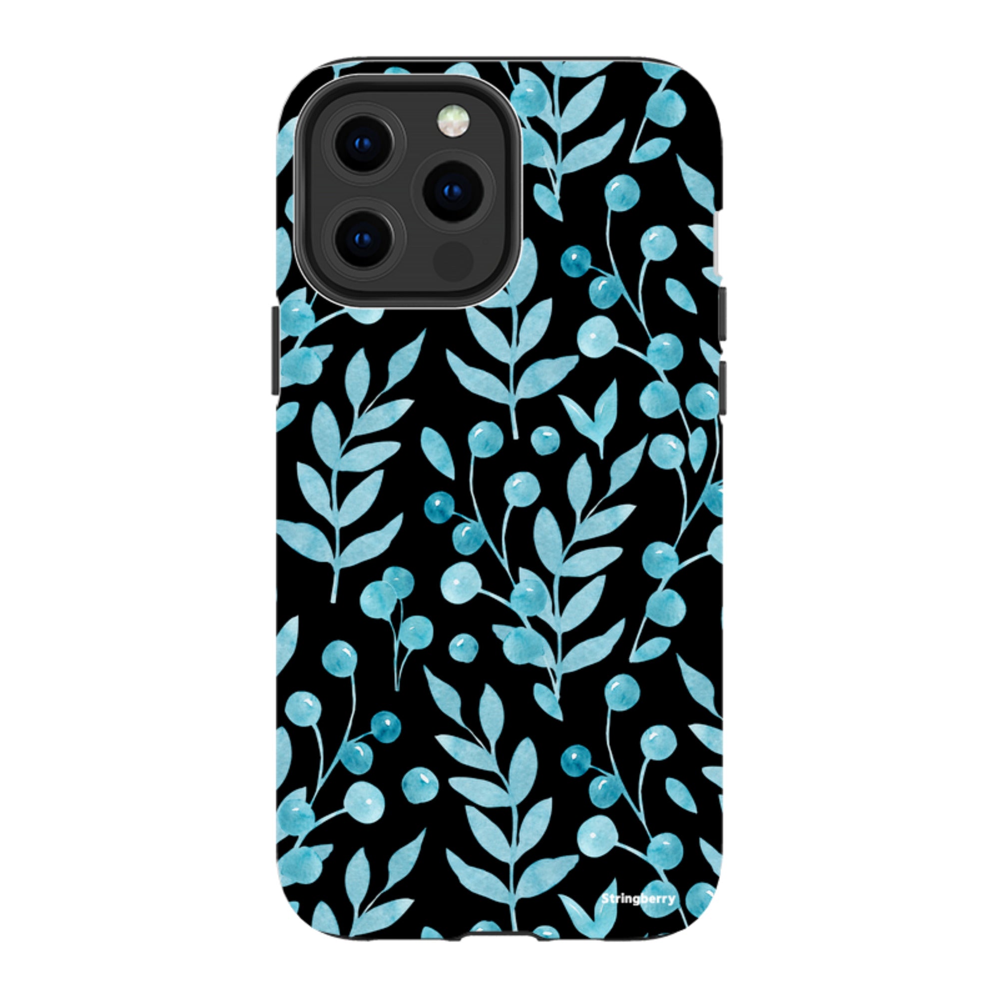 iPhone Tough Case - Blue Xmas Florals