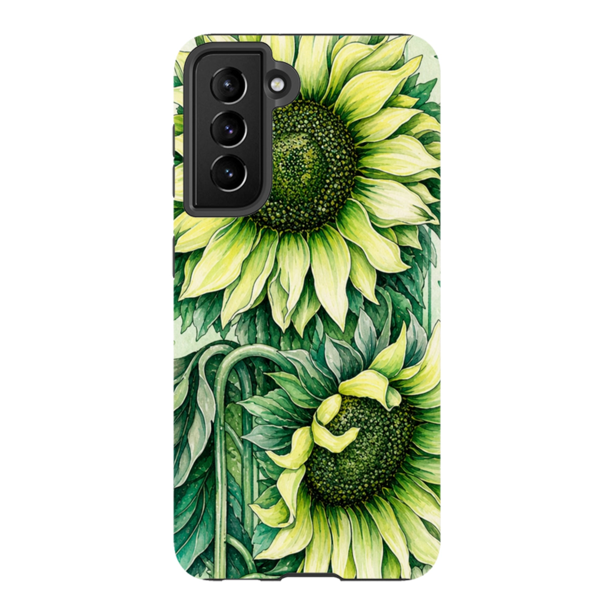 Samsung Tough Case - Sage Green Sunflower