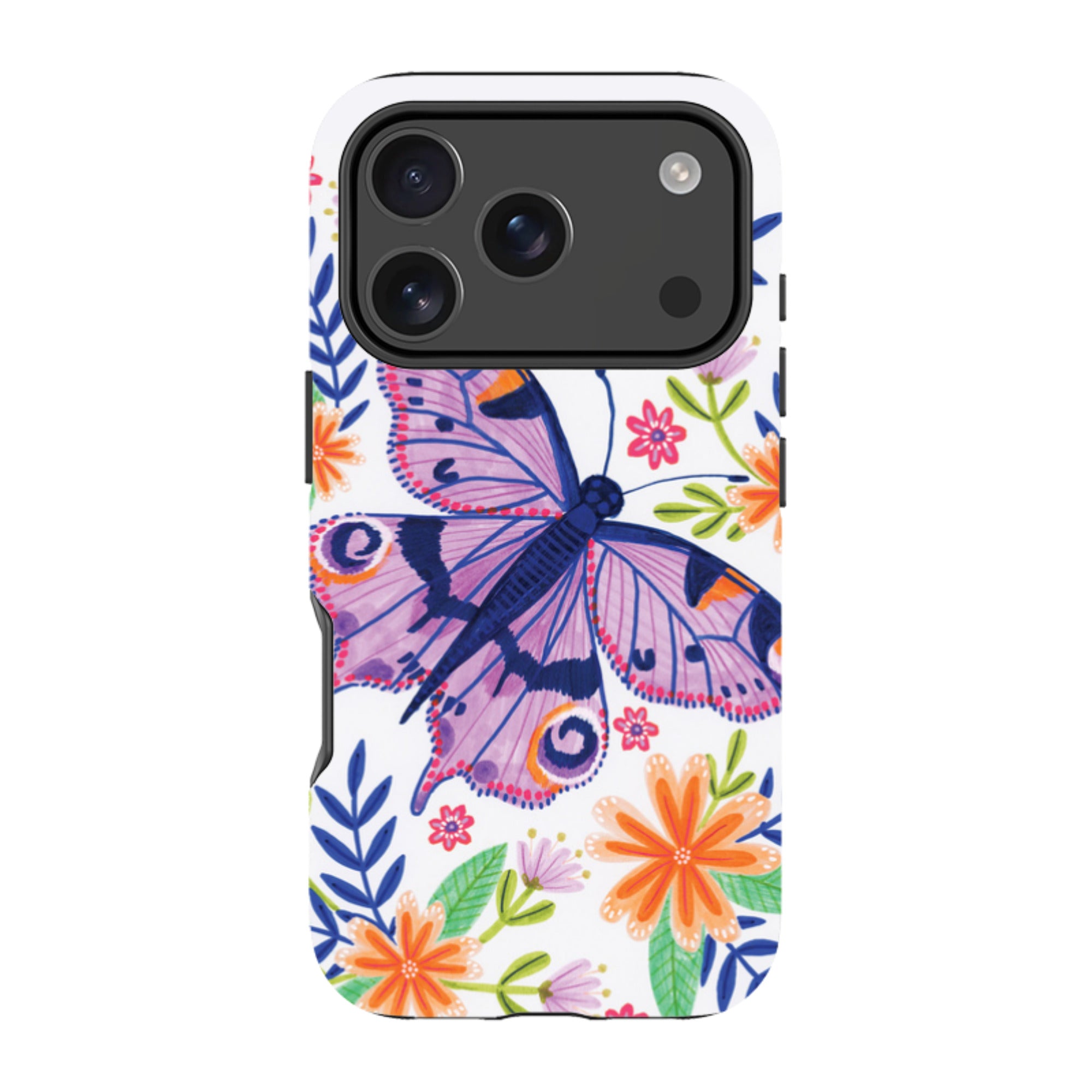 iPhone Tough Case - Floral Lilac Butterfly By Lee Foster Wilson