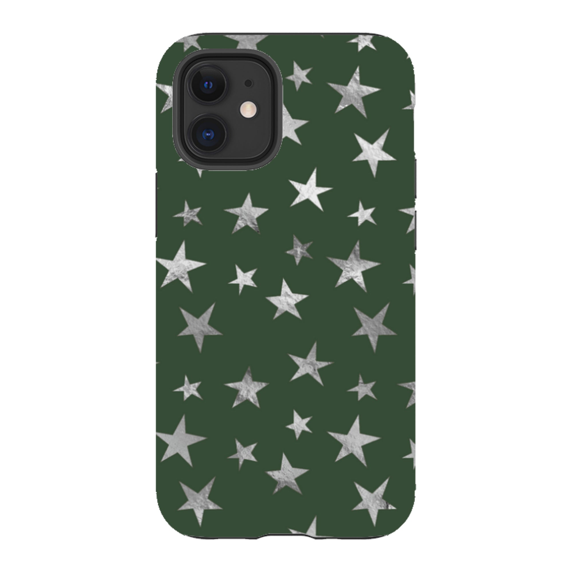 iPhone Tough Case - Green and Silver Stars