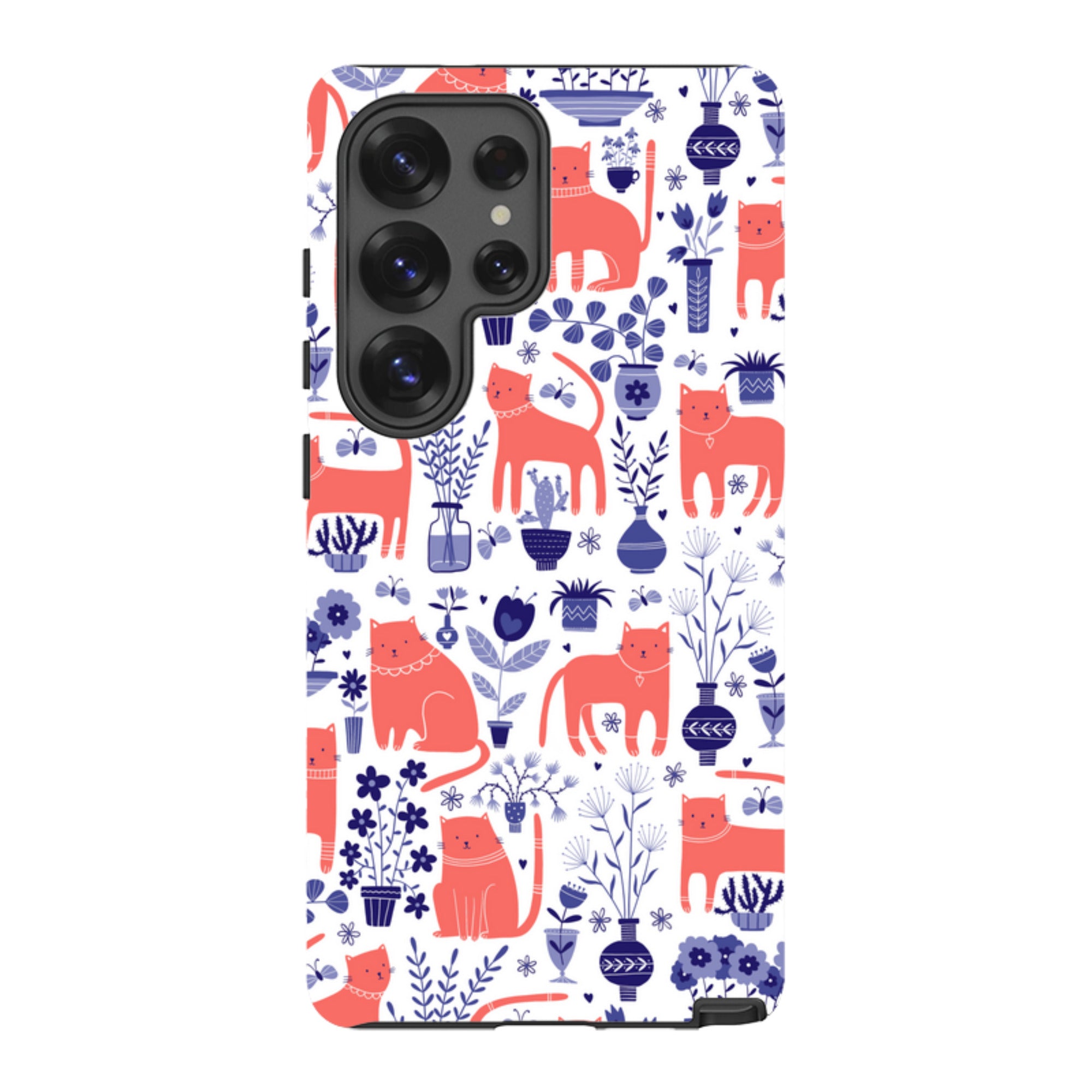 Samsung Tough Case - Coral Cats By Suzy Taylor