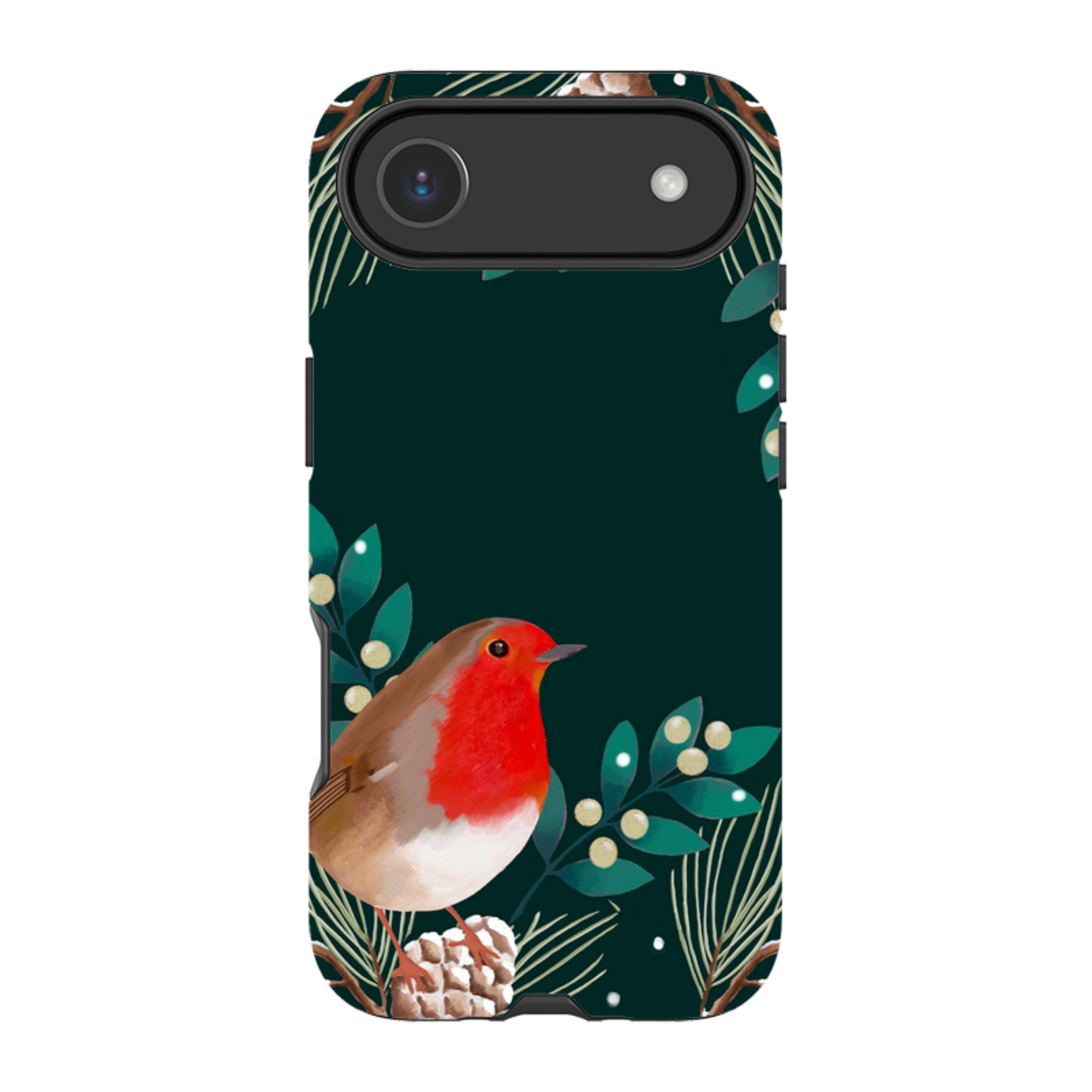 iPhone Tough Case - Robin Pine Cones By Bex Parkin