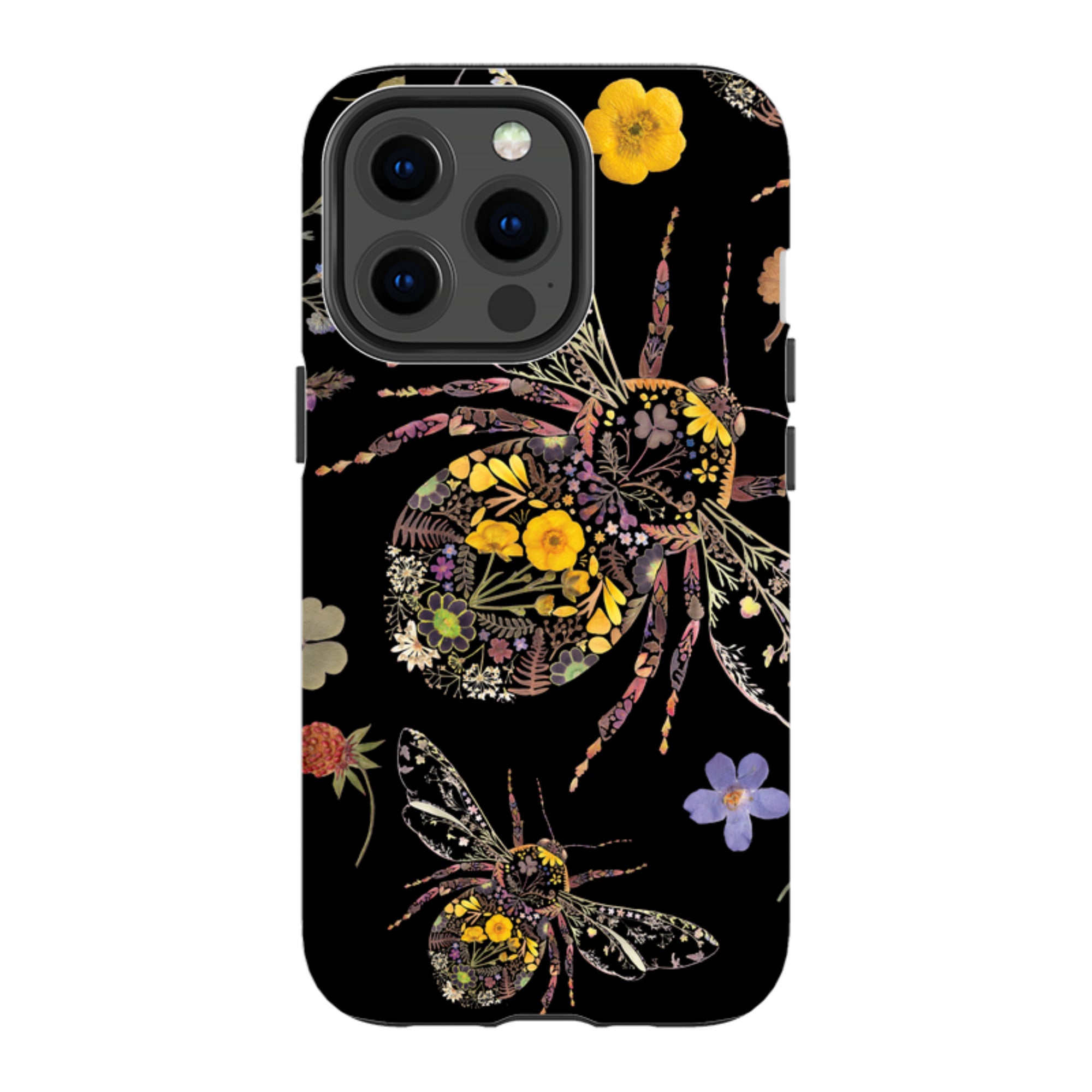 iPhone Tough Case - Floral Bumble Bees By Helen Ahpornsiri
