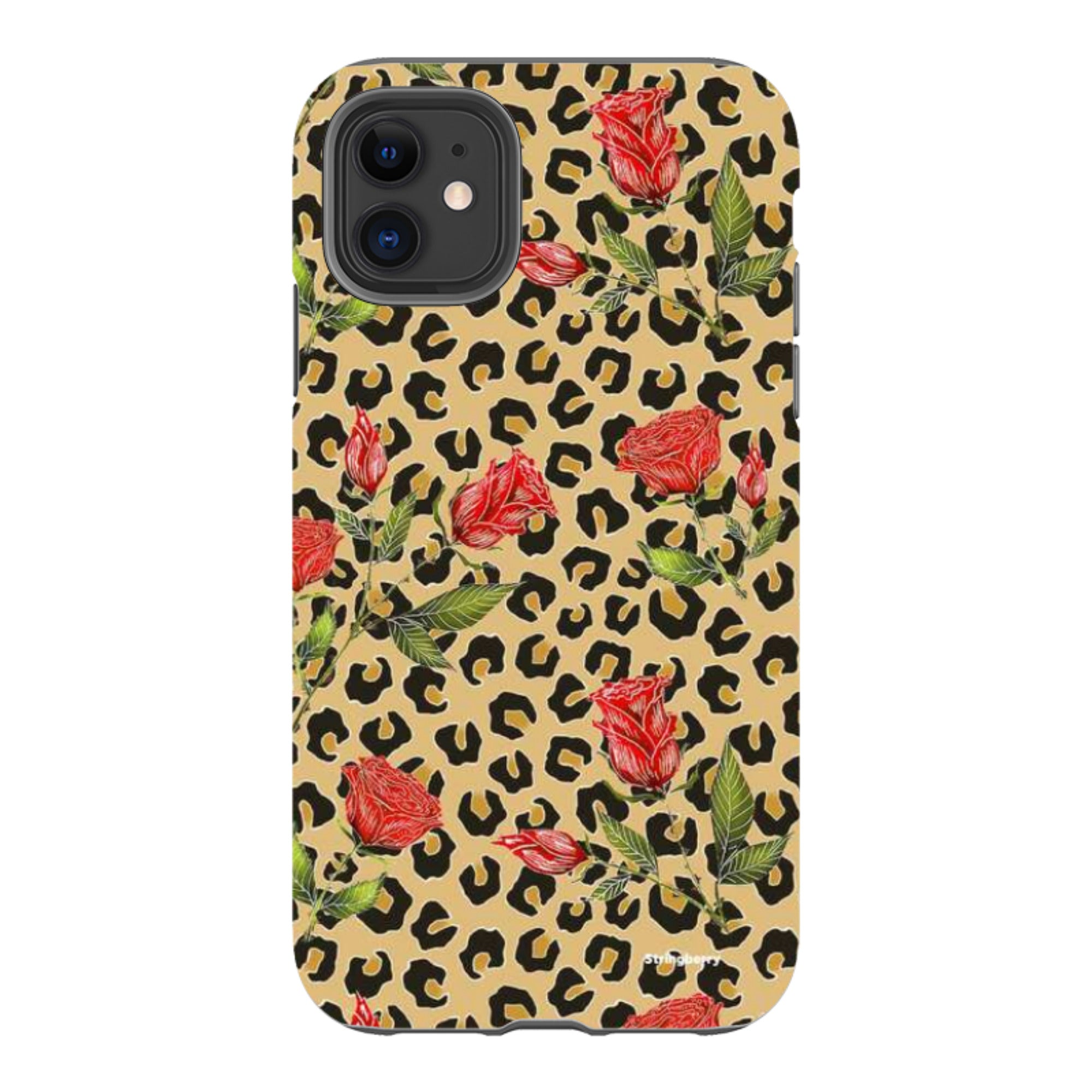 iPhone Tough Case - Leopard Print Rose Pattern By Catherine Rowe