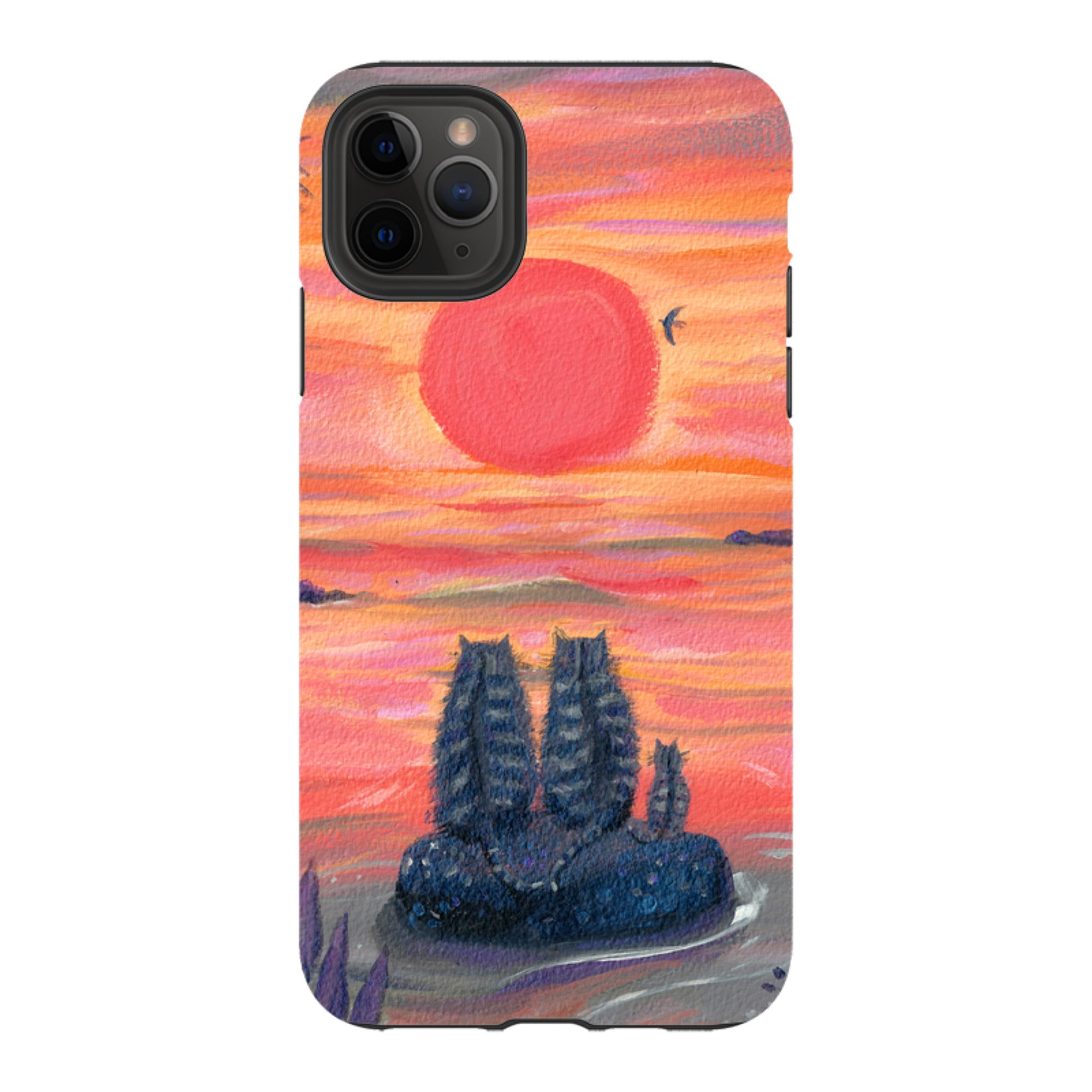 iPhone Tough Case - Sunset Cats By Mary Stubberfield