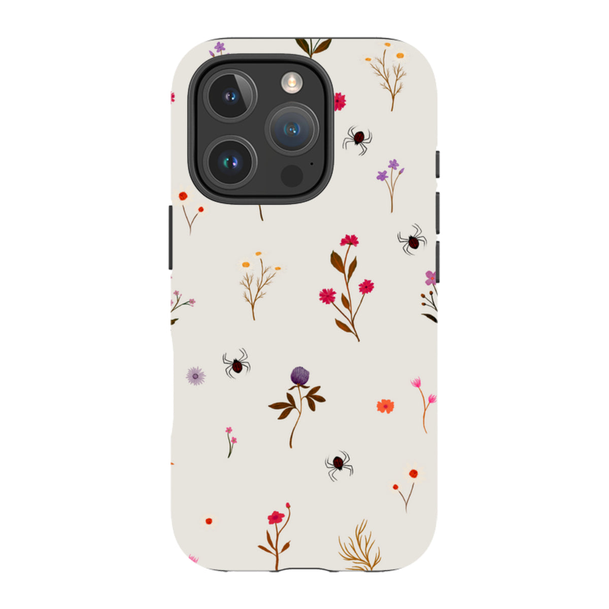 iPhone Tough Case - Florals and Spiders - Stone By Katherine Quinn