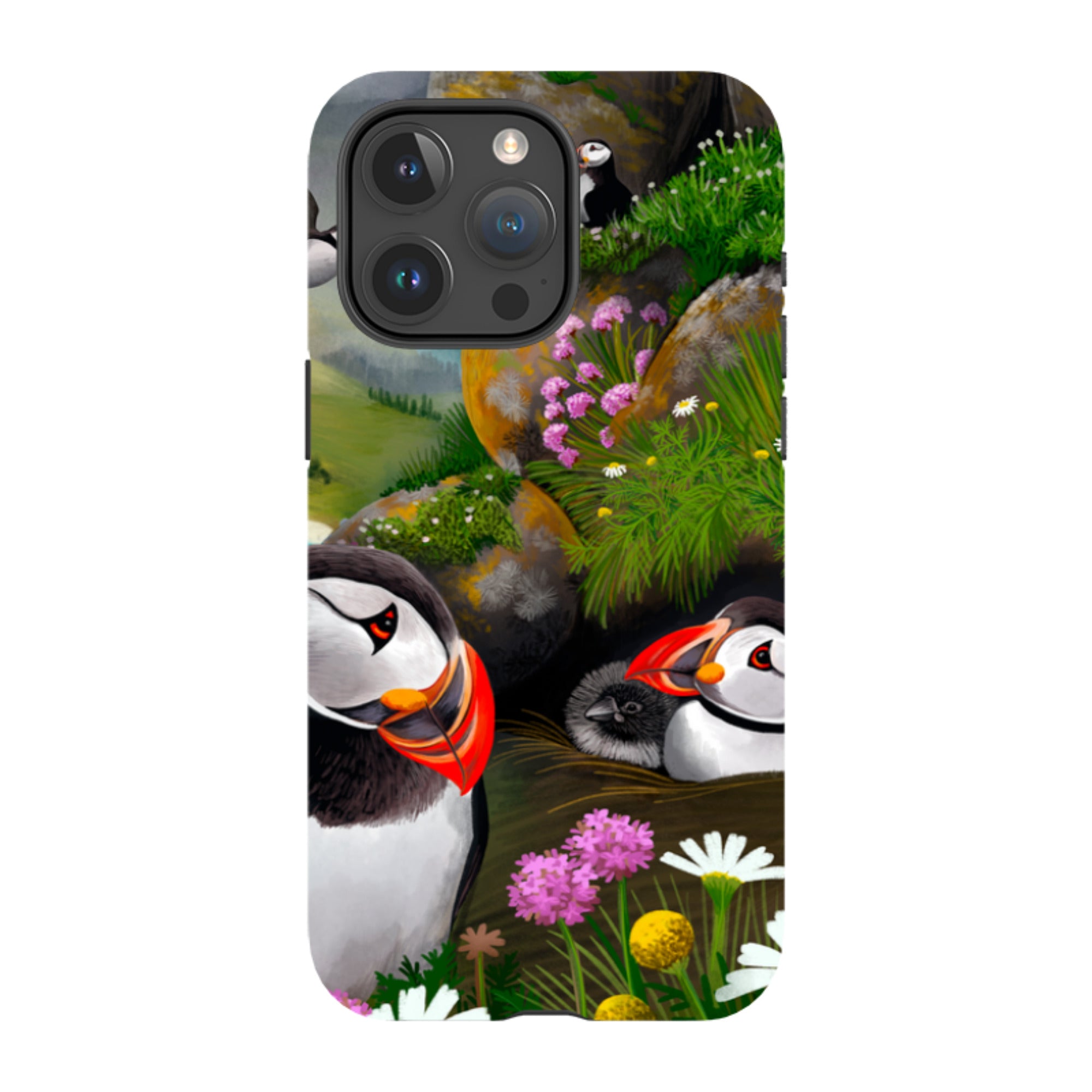 iPhone Tough Case - Puffin Family By Anna Stead